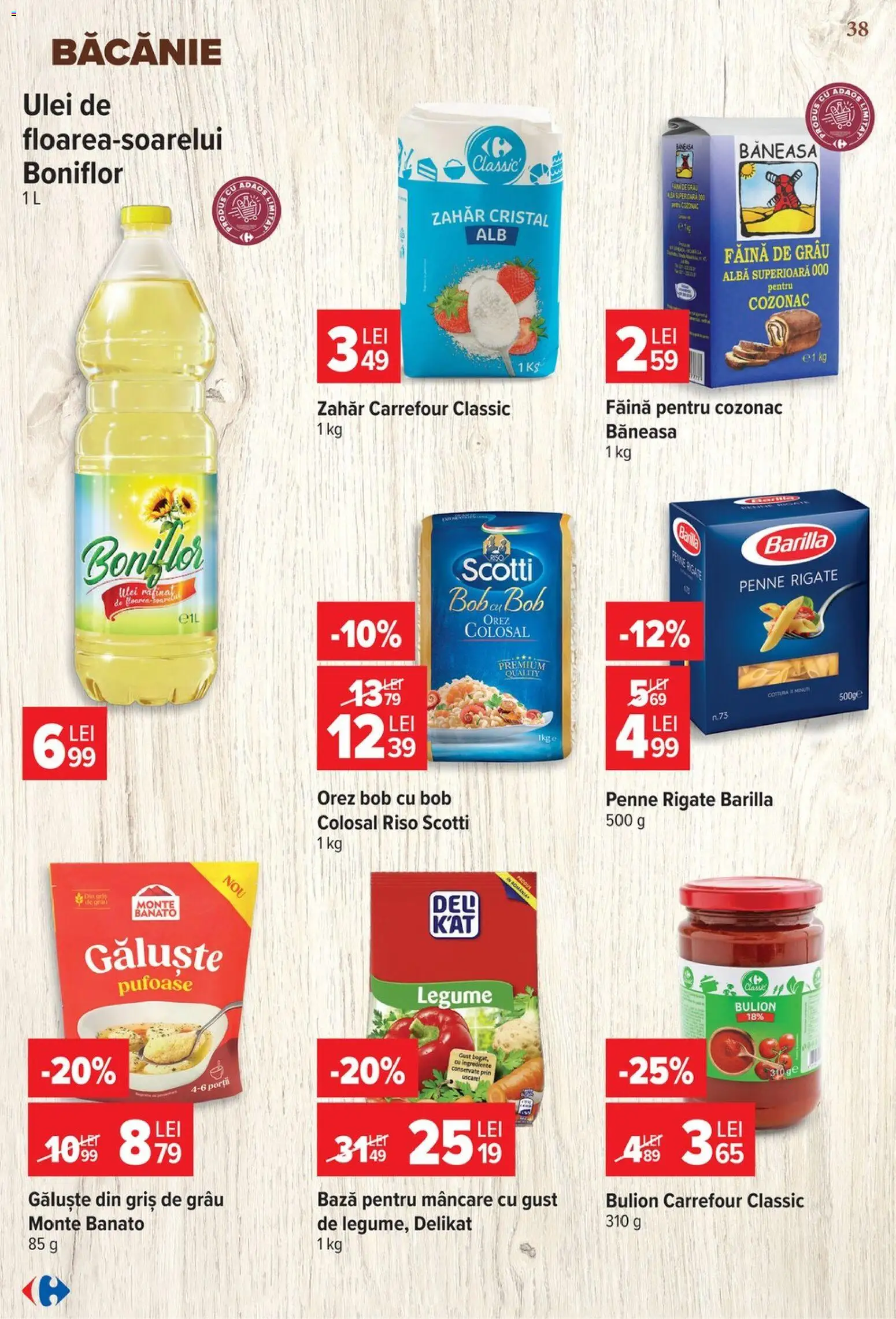 Noul catalog Carrefour – valabil de la 17.06.2026 | Pagină: 37 | Produse: Făină, Orez, Legume, Zahăr