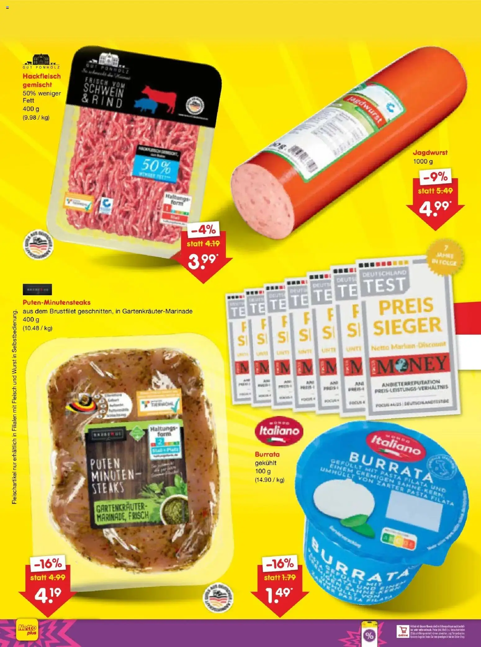 Netto Marken-Discount - Netto: Wochenangebote – gültig ab 05.07.2026 | Seite: 4 | Produkte: Burrata, Wurst, Fleisch, Hackfleisch