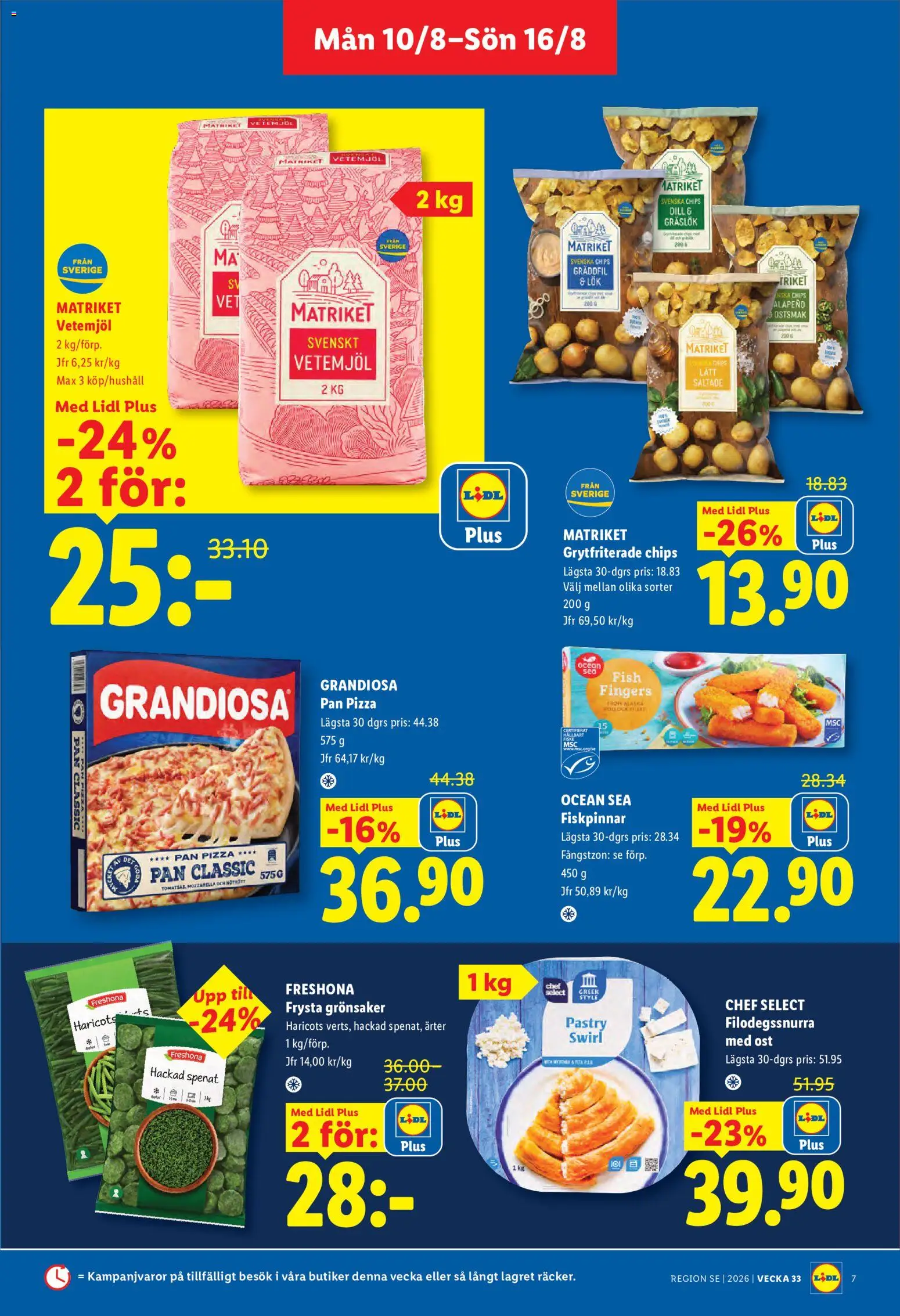 Lidl reklamblad aktuell från 10/08/2026 | Sida: 7 | Produkter: Gräslök, Chips, Ost, Pizza