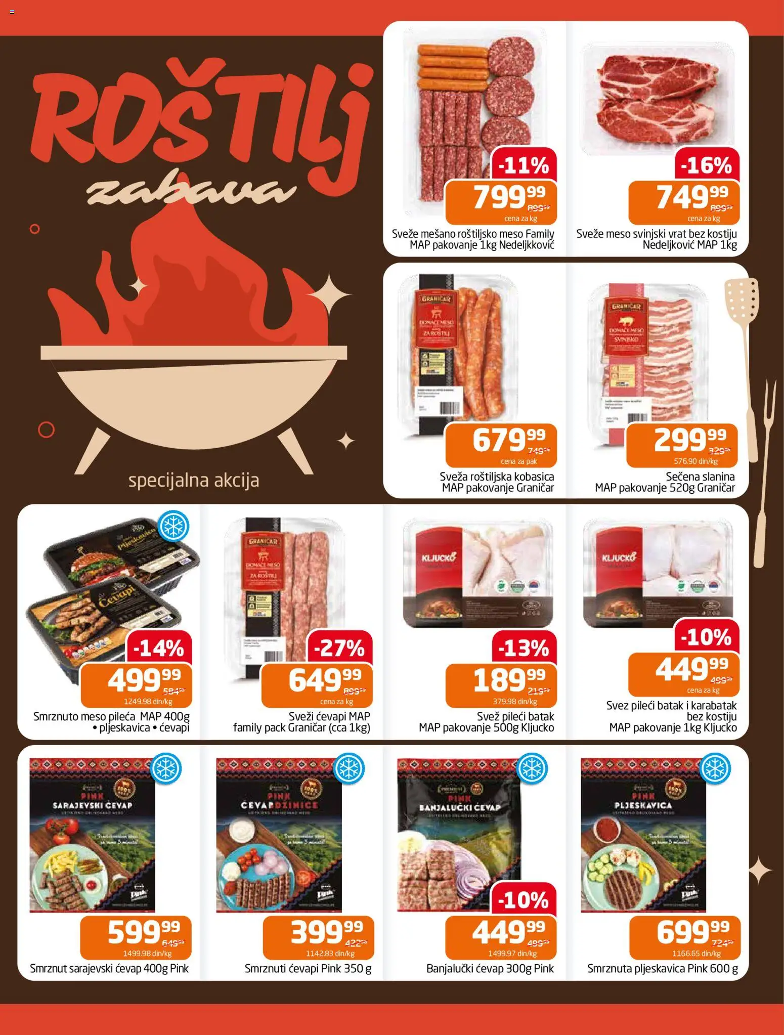 Gomex katalog - važi od 29.04.2026 | Strana: 1 | Proizvode: Svinjski vrat, Pileći batak, Ćevap, Slanina