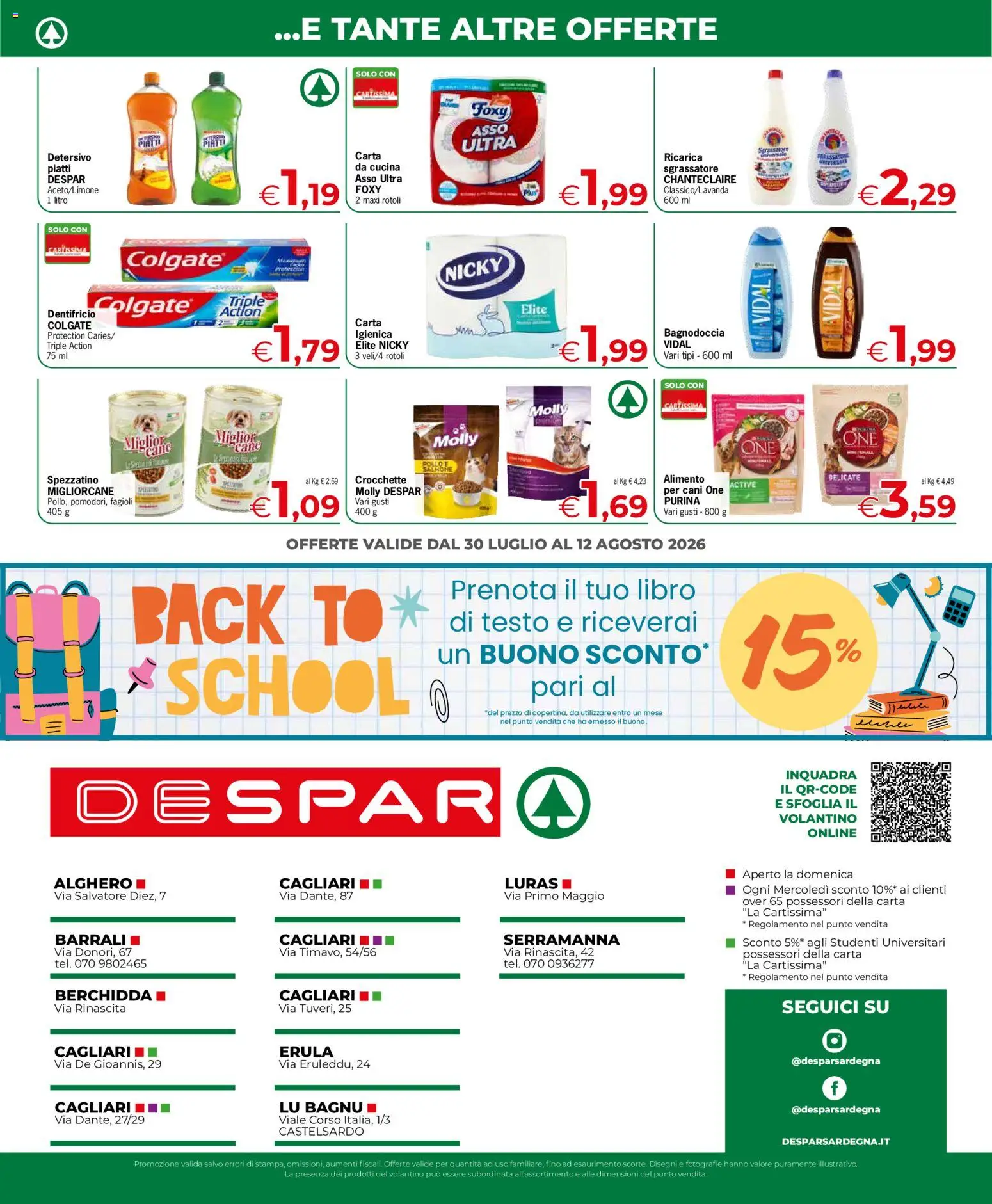 Volantino Despar del 30/07/2026 | Pagina: 4 | Prodotti: Carta igienica, Dentifricio, Pollo, Sgrassatore