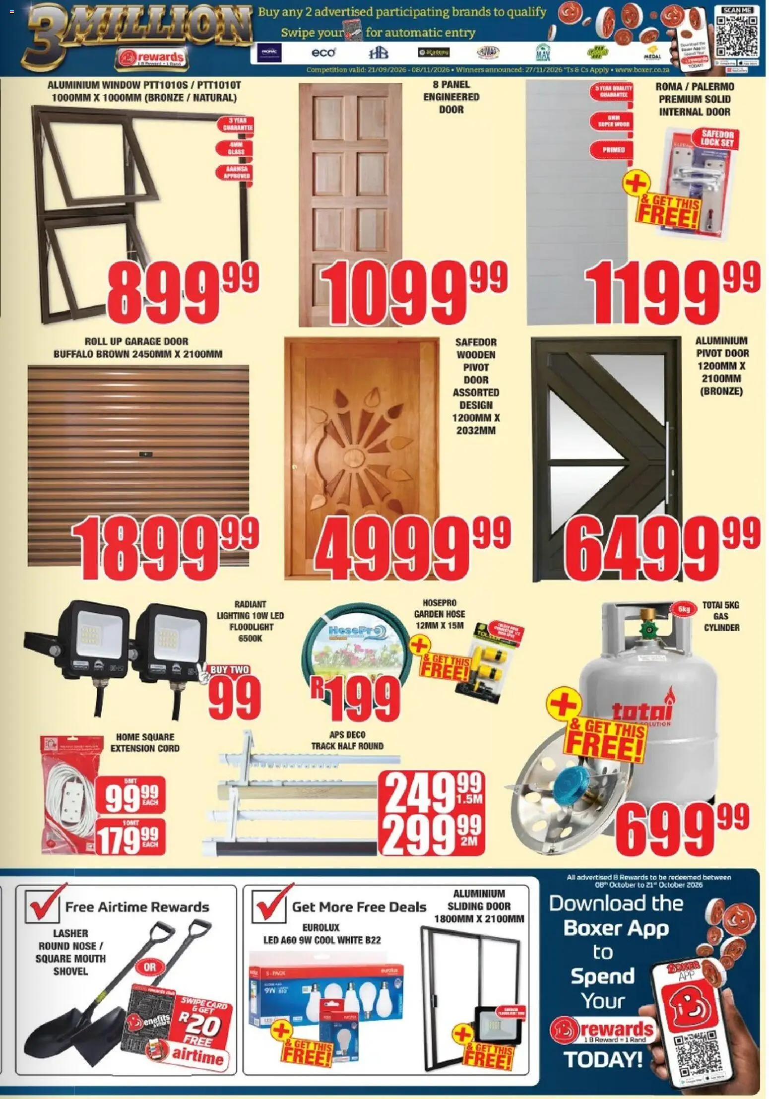 New Boxer catalogue – valid from 21/09/2026 | Page: 3 | Products: Internal door, Lock, Garden hose