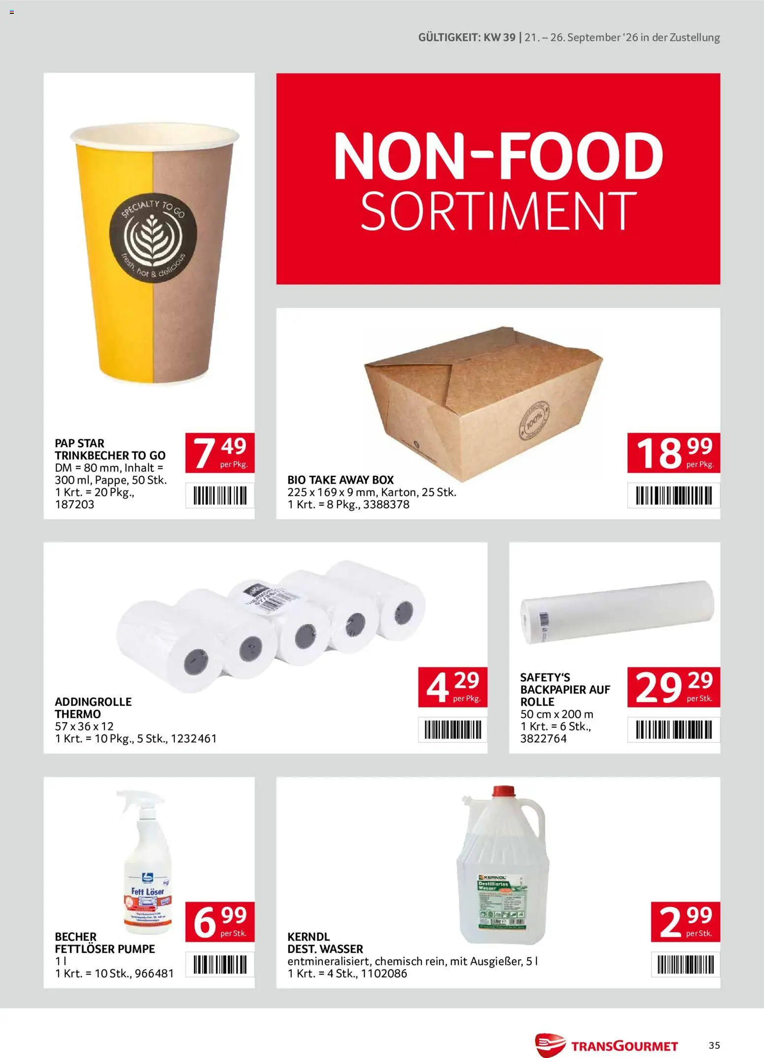 Transgourmet Zustellaktion gültig ab 20.09.2026 | Seite: 35 | Produkte: Wasser, Box