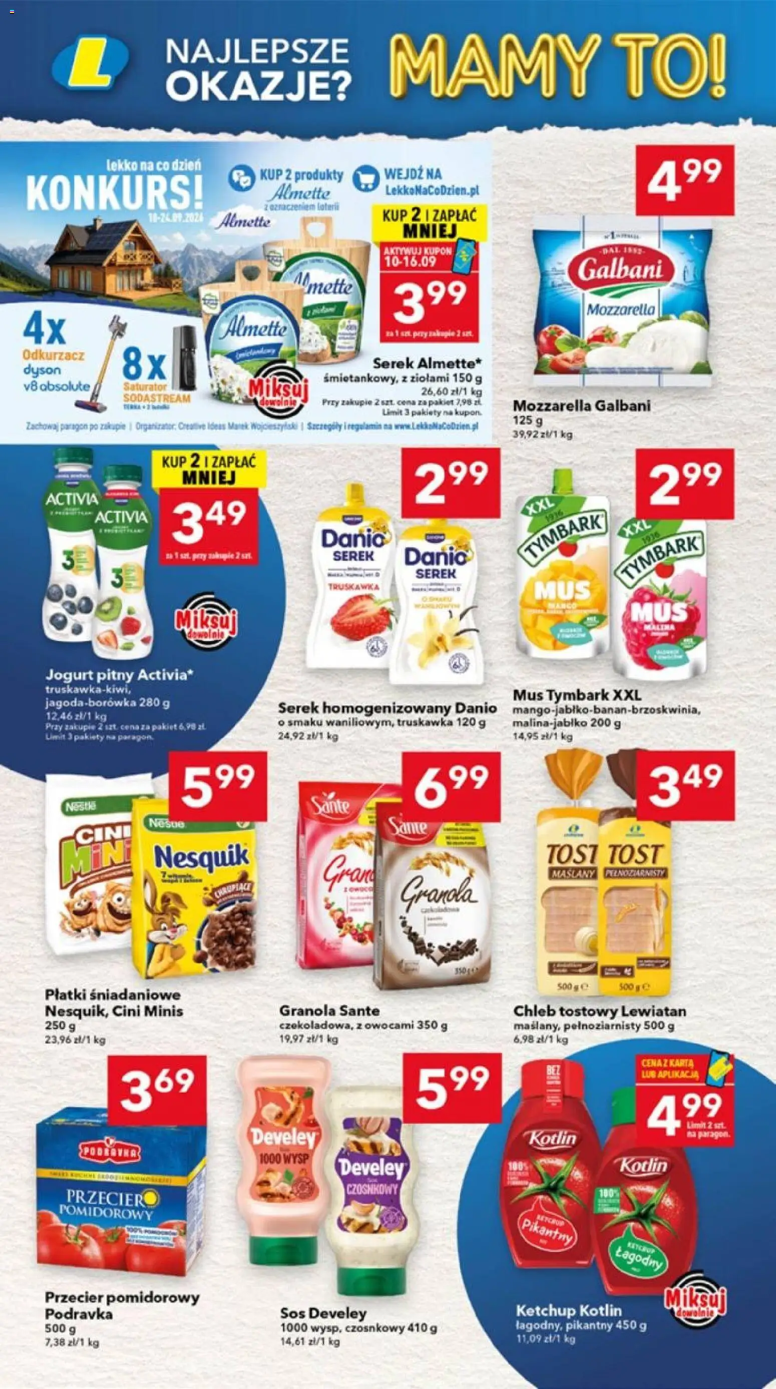 Lewiatan gazetka - Lublin od 10.09.2026 | Strona: 4 | Produkty: Cini Minis, Płatki śniadaniowe, Mozzarella, Sos