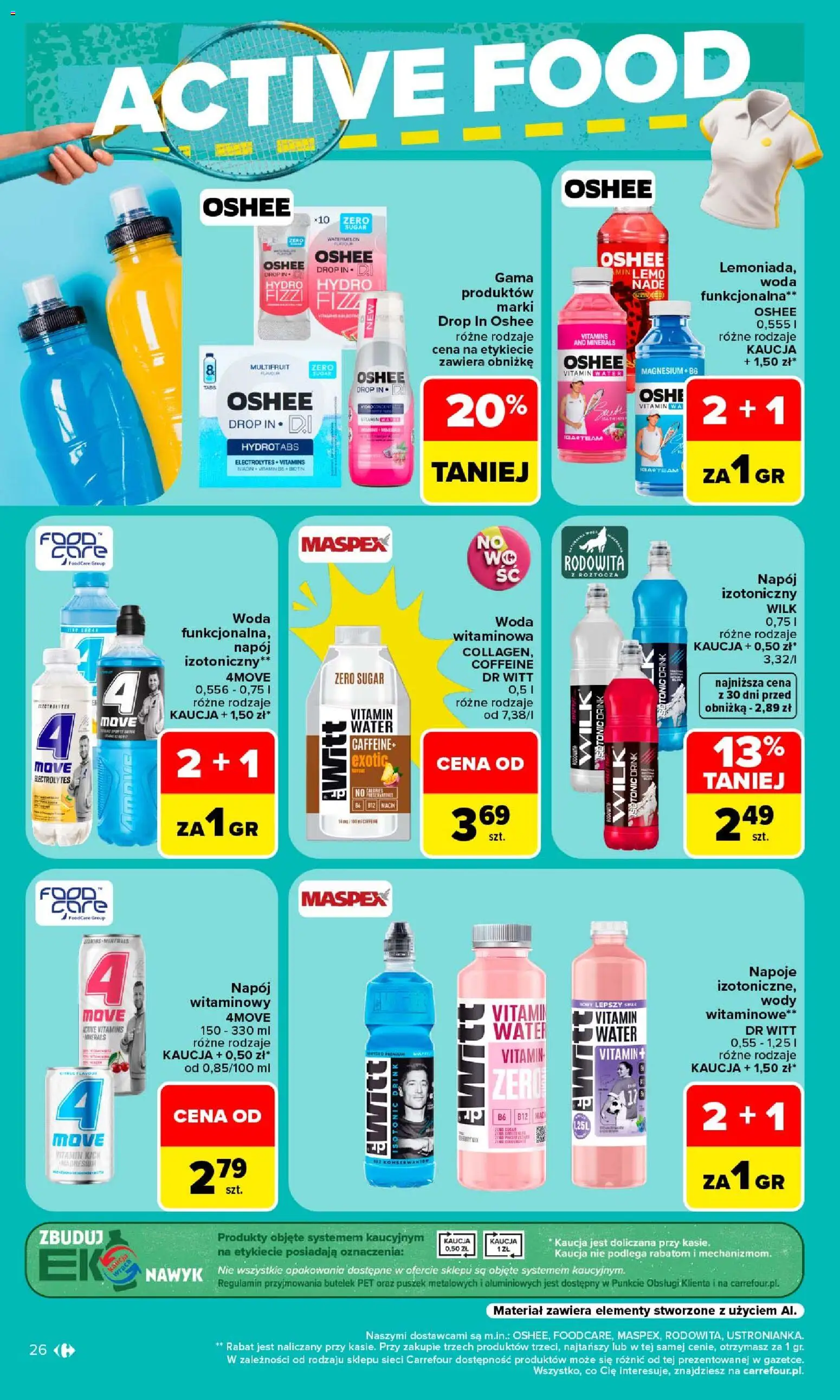 Carrefour gazetka - Siebie znasz najlepiej od 07.09.2026 | Strona: 26 | Produkty: Napoje, Oshee, Woda