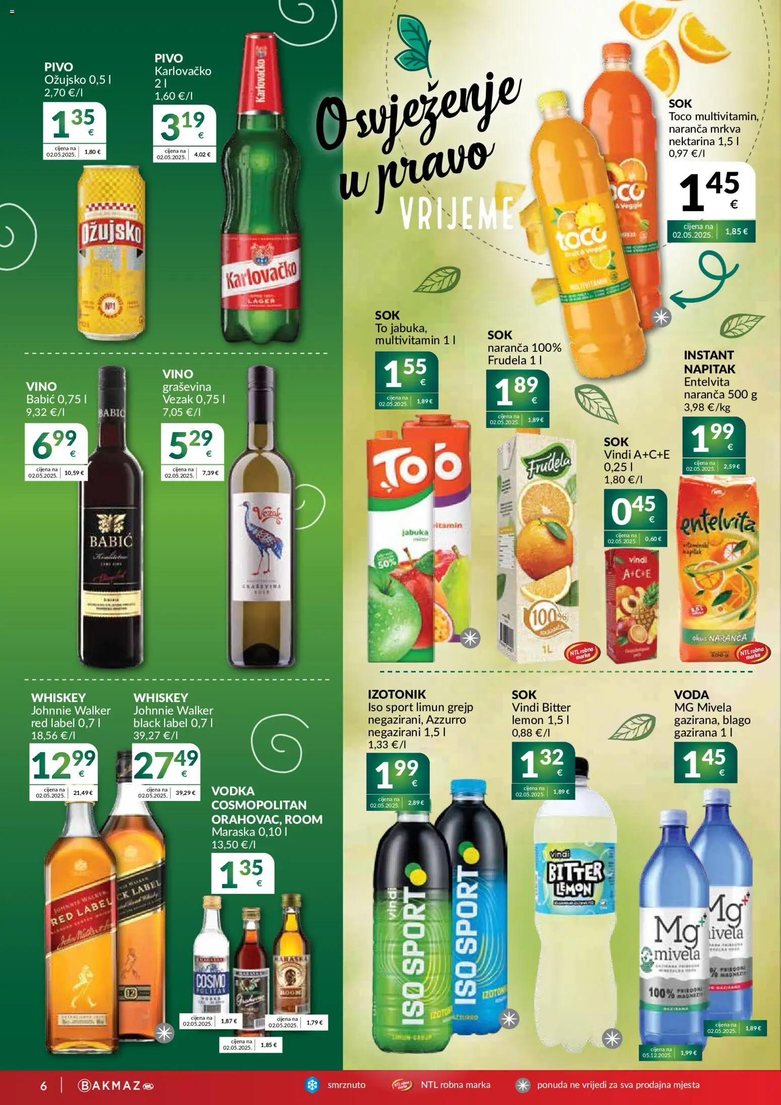 Bakmaz katalog | vrijedi od 28.10.2026 | Stranica: 6 | Proizvodi: Voda, Limun, Lager, Vodka
