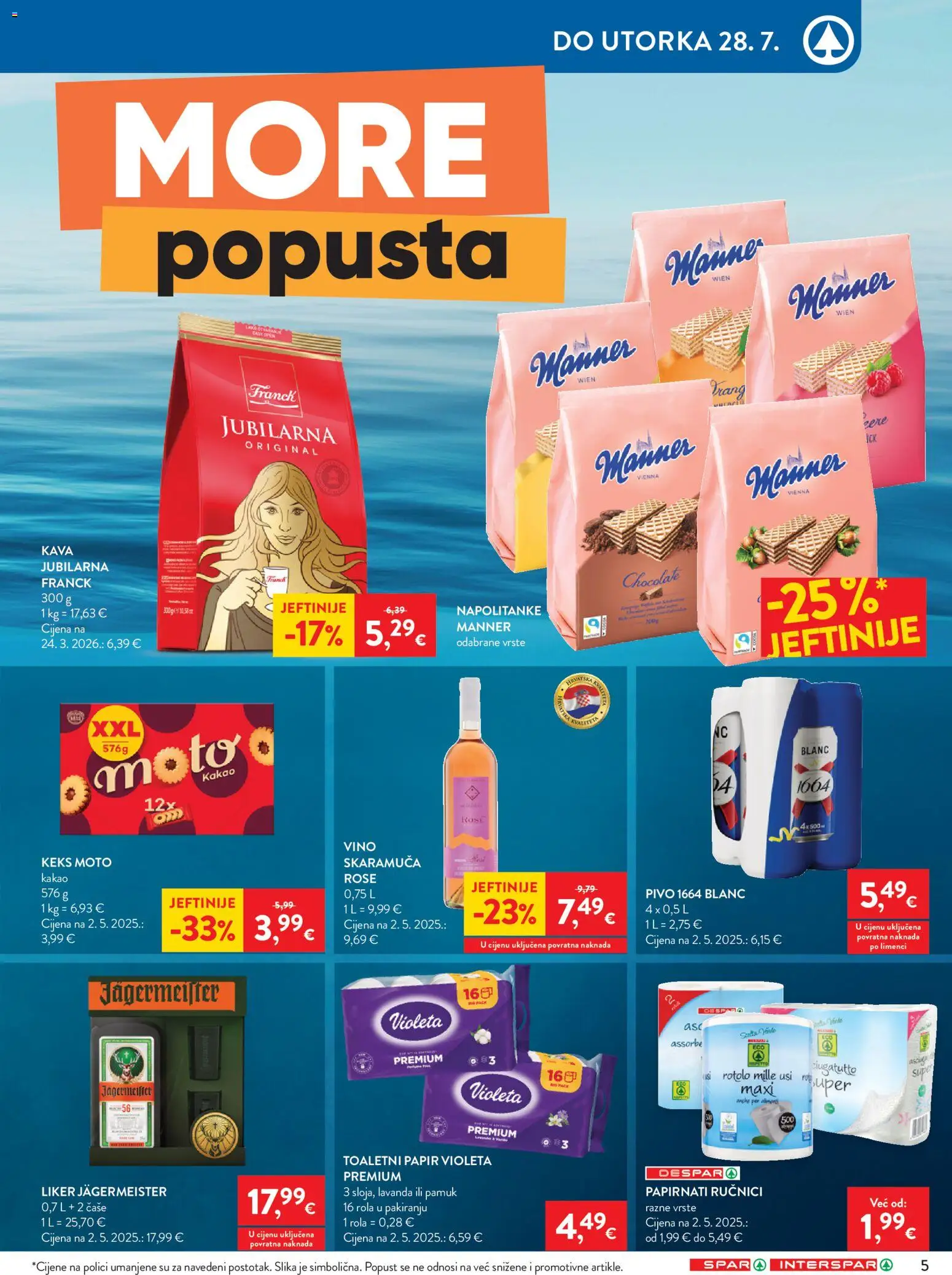 Spar katalog | vrijedi od 22.07.2026 | Stranica: 7 | Proizvodi: Jägermeister, Vino, Papirnati ručnici, Toaletni papir
