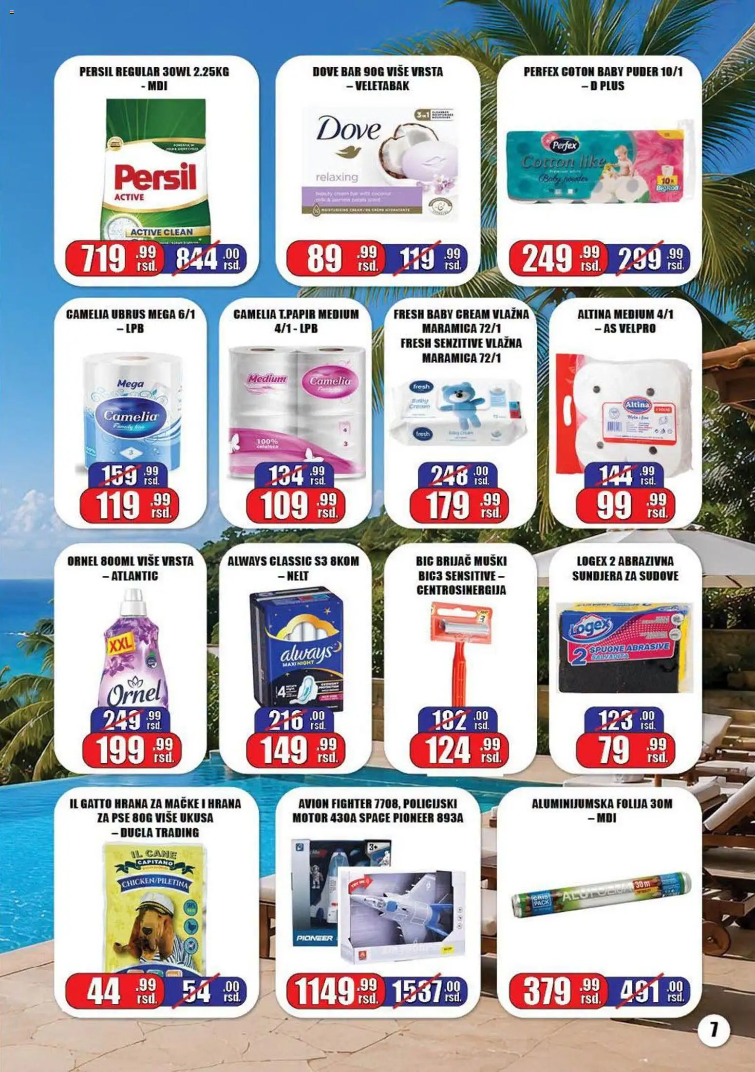 Gala MARKET katalog - važi od 05.08.2026 | Strana: 7 | Proizvode: Brijač, Aluminijumska folija, Ubrus, Persil