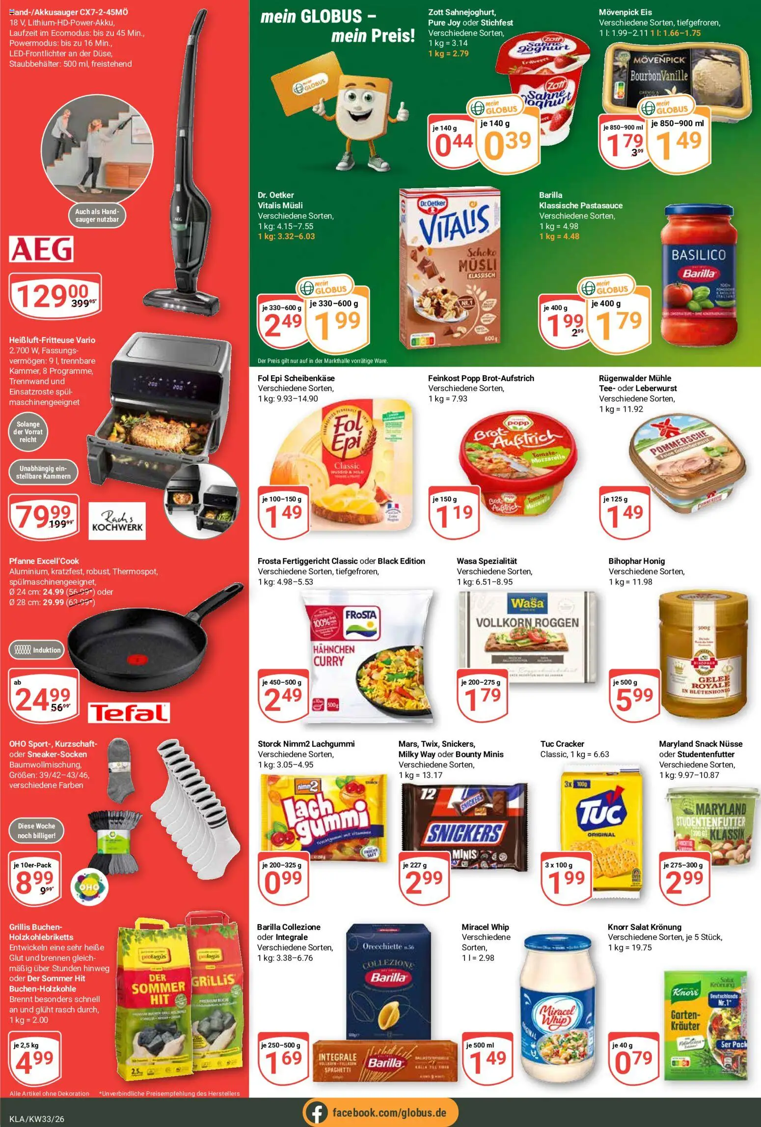 Globus Prospekt Kaiserslautern – gültig ab 10.08.2026 | Seite: 4 | Produkte: Joghurt, Snickers, Heißluftfritteuse, Eis