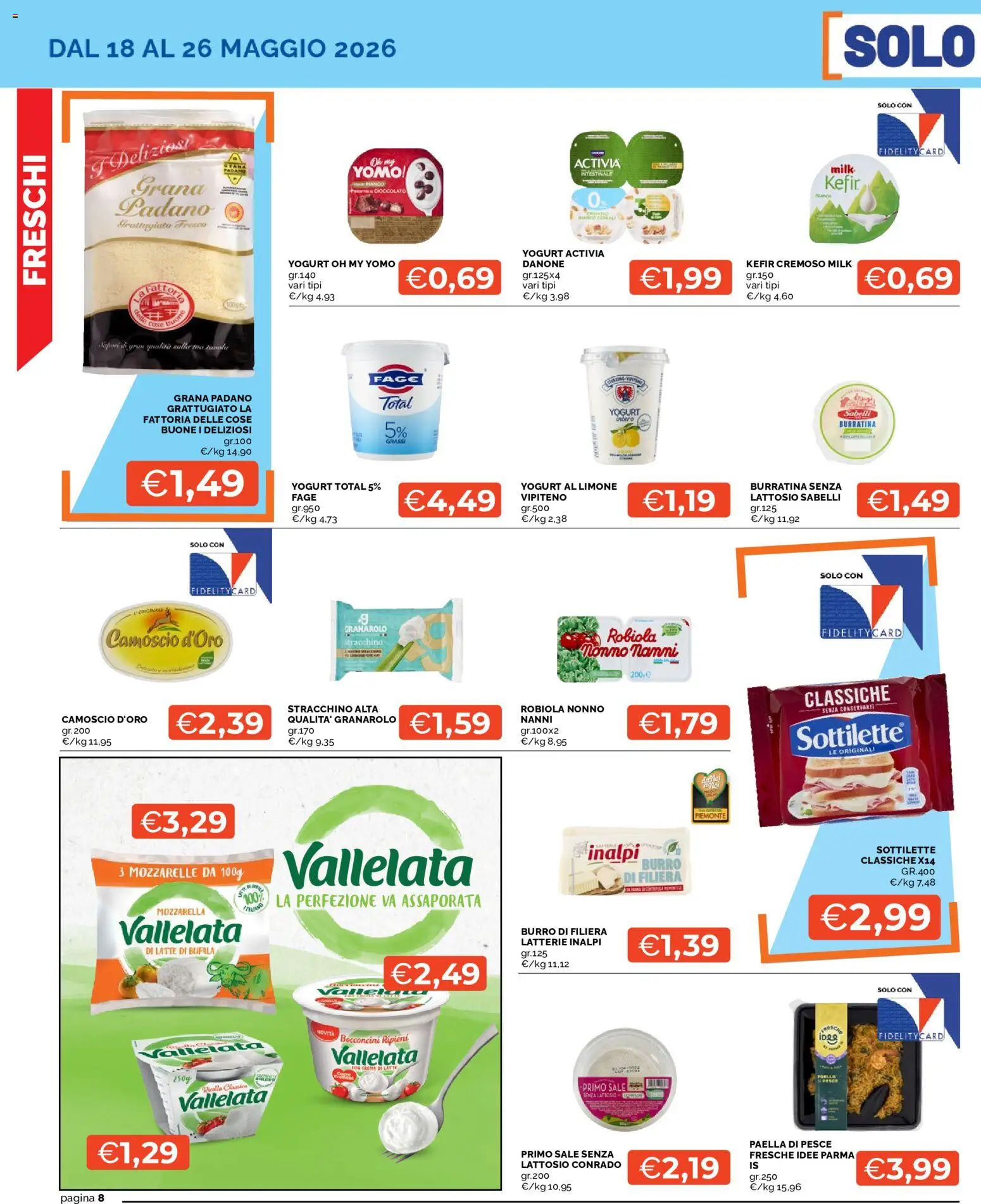 Volantino Mercatò del 18.05.2026 | Pagina: 8 | Prodotti: Cereali, Burro, Stracchino, Robiola