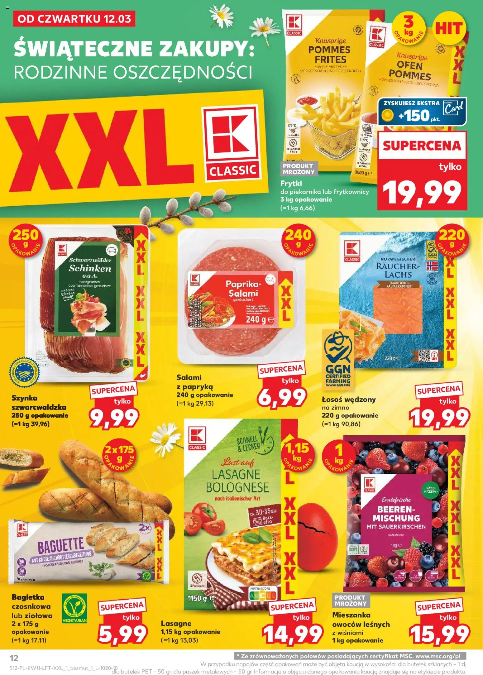 Kaufland Polsko leták od 12.03.2026 | Strana: 12 | Produkty: Losos, Paprika, Lasagne