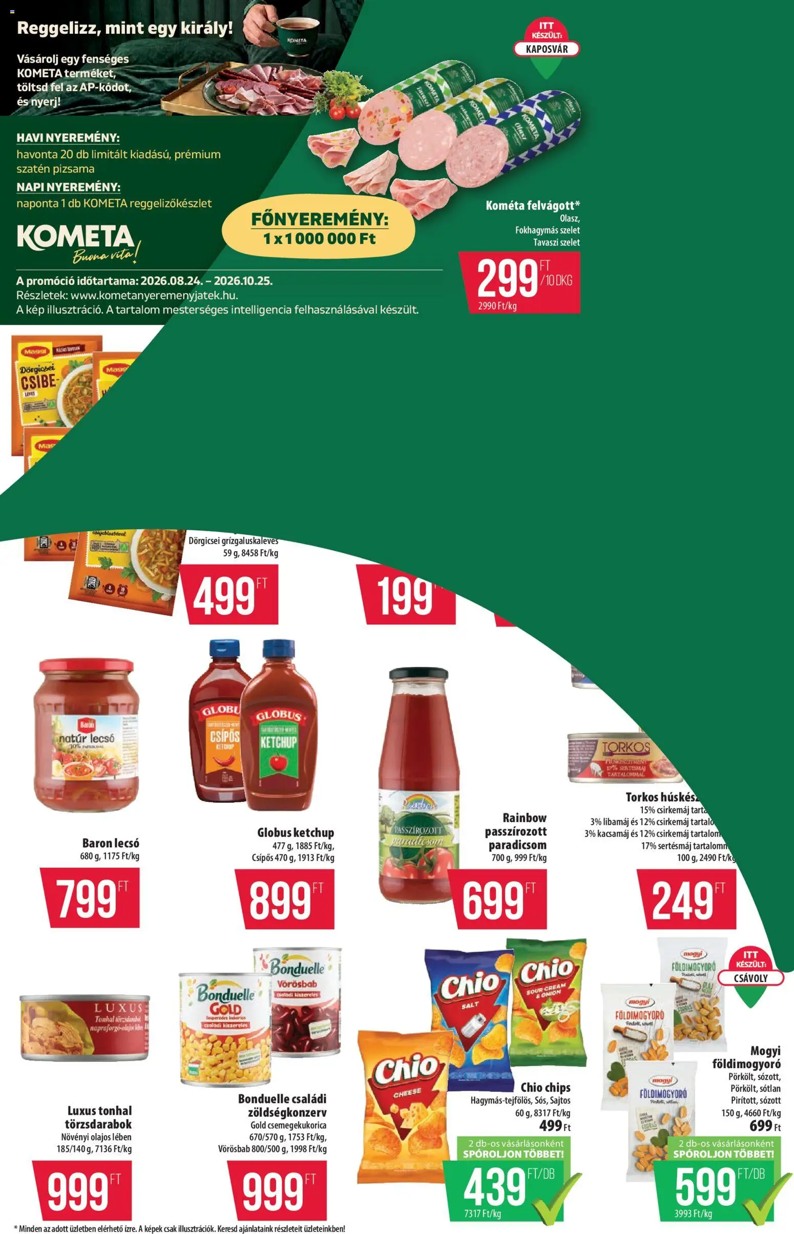 COOP akciós ujság - amely érvényes a következő dátumtól: 2026.10.01. | Oldal: 6 | Termékek: Kacsamáj, Chips, Földimogyoró, Bonduelle