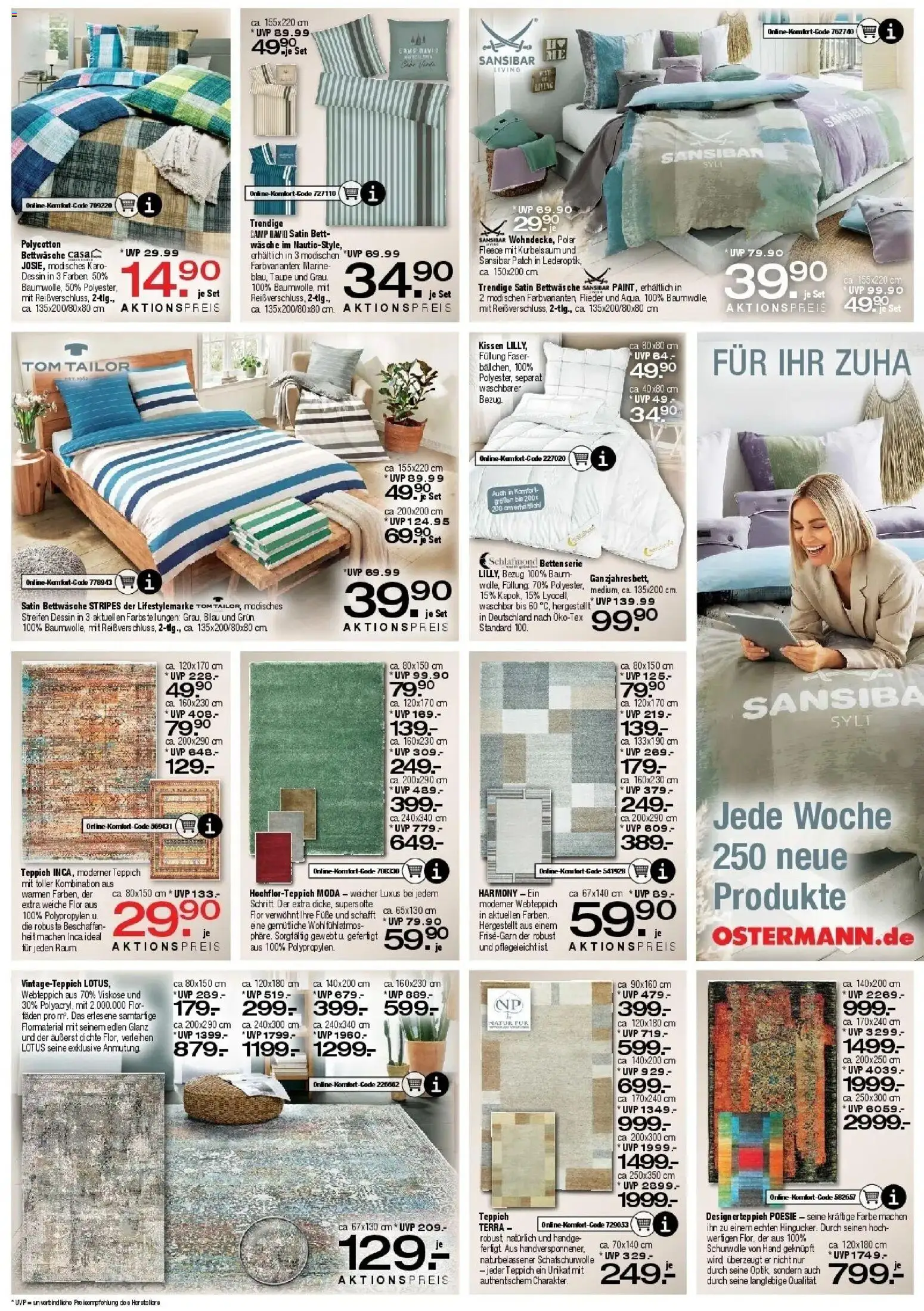 Ostermann - Möbel Ostermann: Neue Möbel wirken Wunder. (ab 29.08.2026) zum Blättern | Seite: 6 | Produkte: Bett, Kissen, Bettwäsche, Teppich