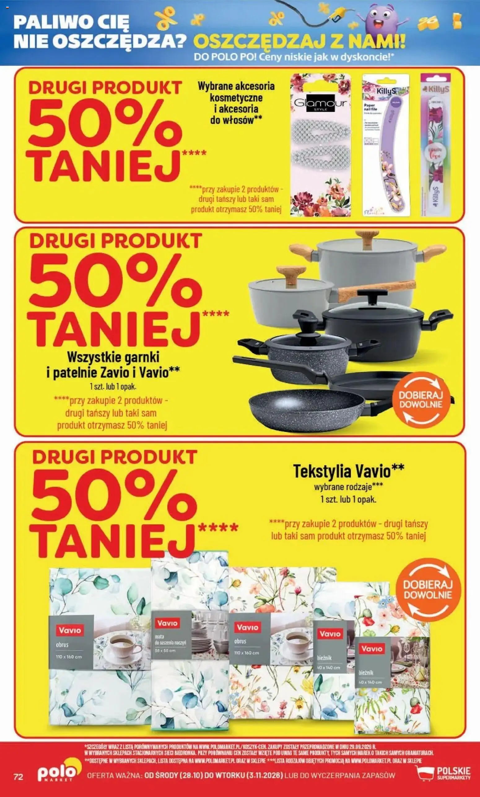 POLOmarket aktualna gazetka od 28.10.2026 | Strona: 72 | Produkty: Patelnie, Garnki, Tekstylia