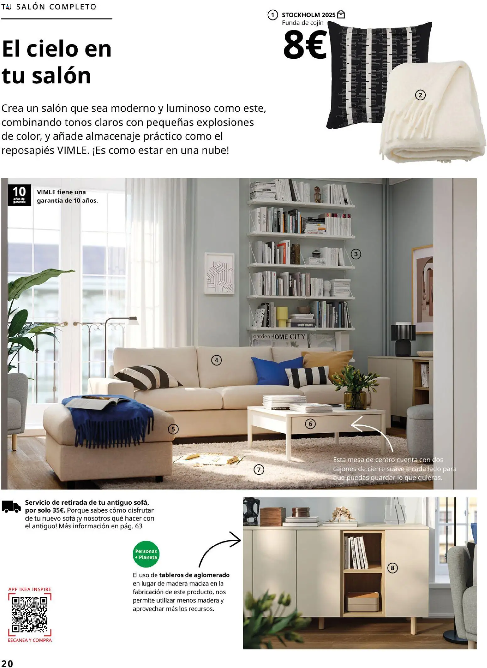 IKEA - Salones │ válido desde el 04/02/2026 | Página: 20 | Productos: Reposapiés, Funda, Almacenaje, Sofá