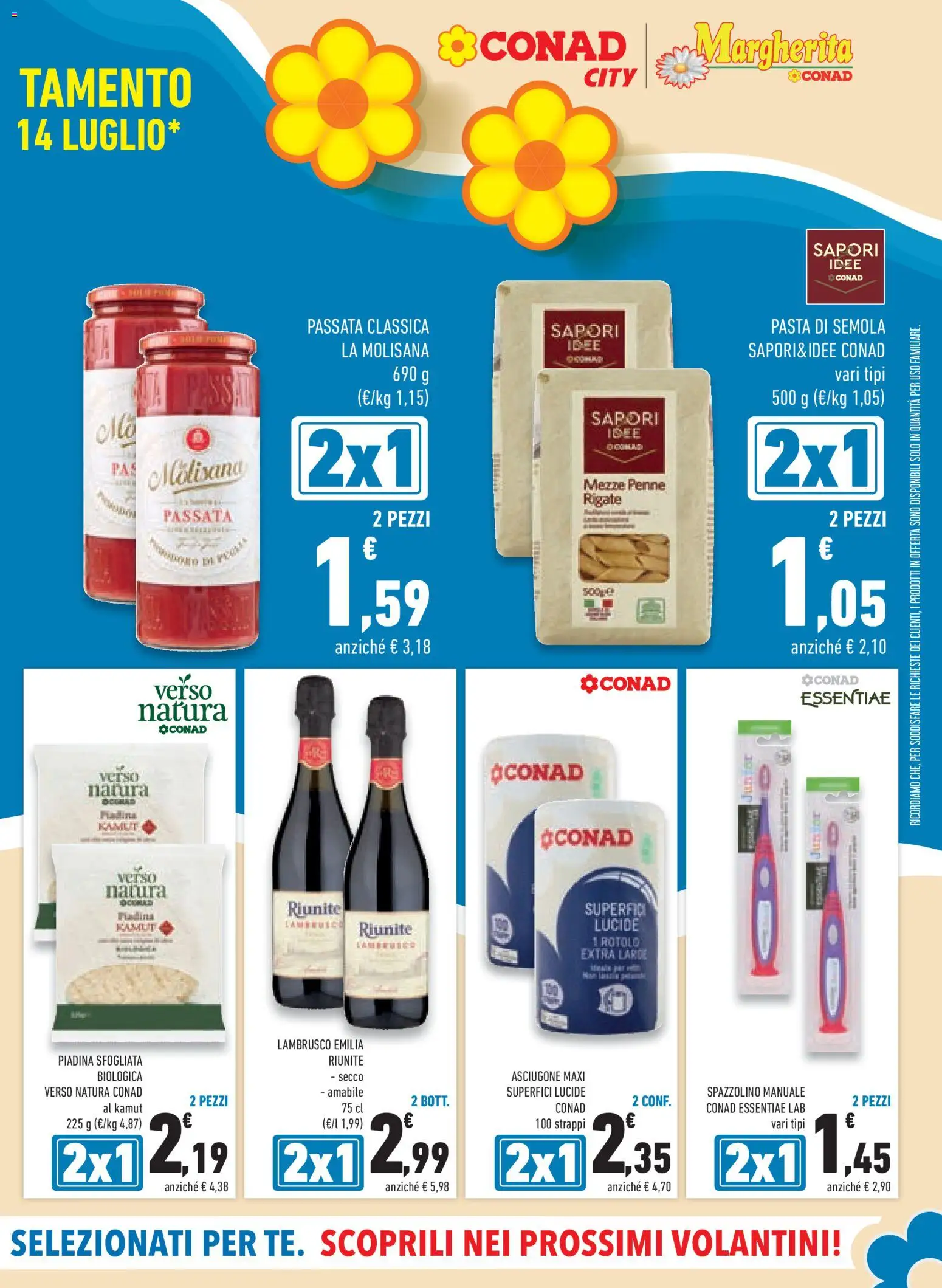Volantino Conad del 01/07/2026 | Pagina: 3 | Prodotti: Spazzolino, Pasta, Piadina, Penne