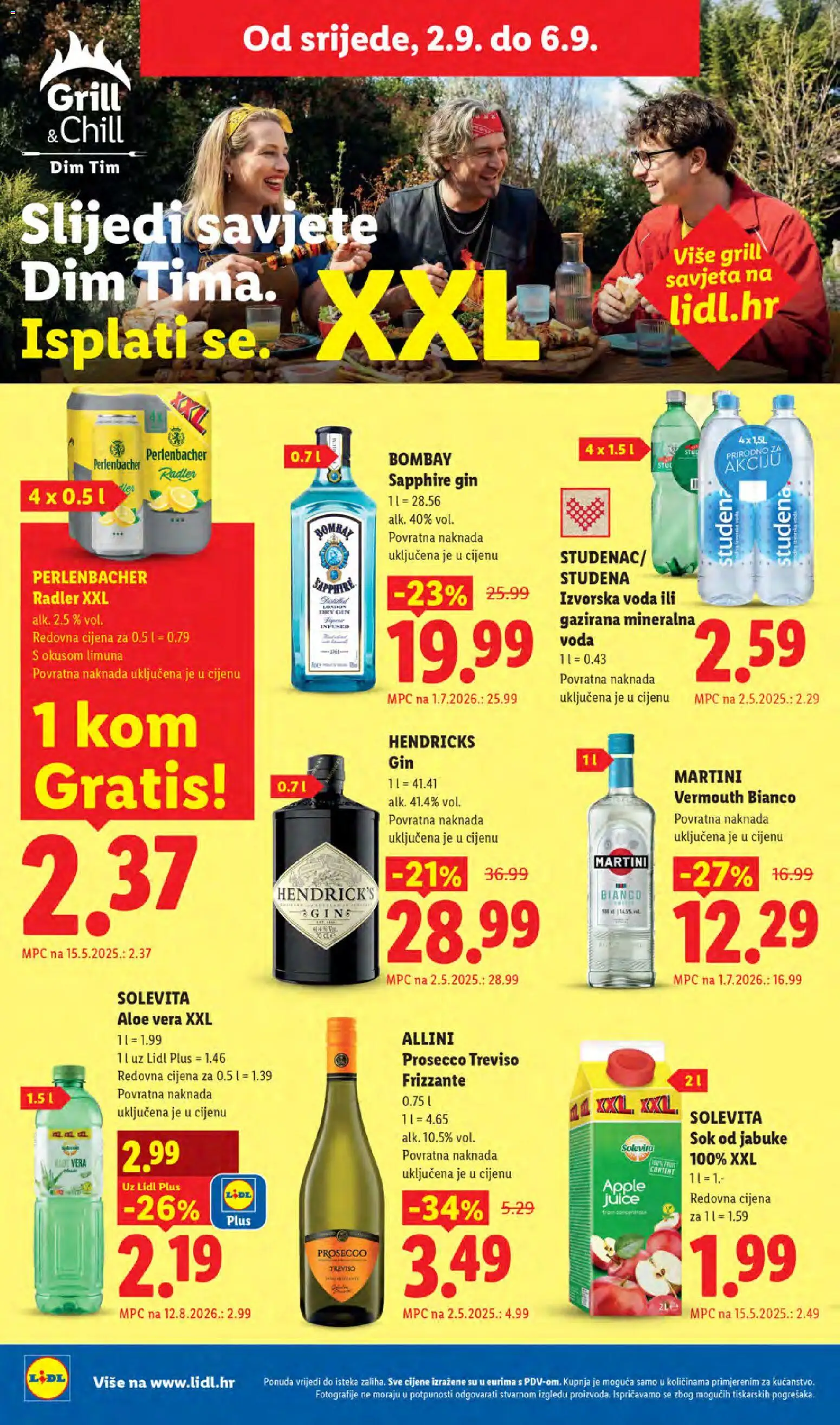 Lidl katalog | vrijedi od 31.08.2026 | Stranica: 54 | Proizvodi: Mineralna voda, Prosecco, Gin, Jabuke