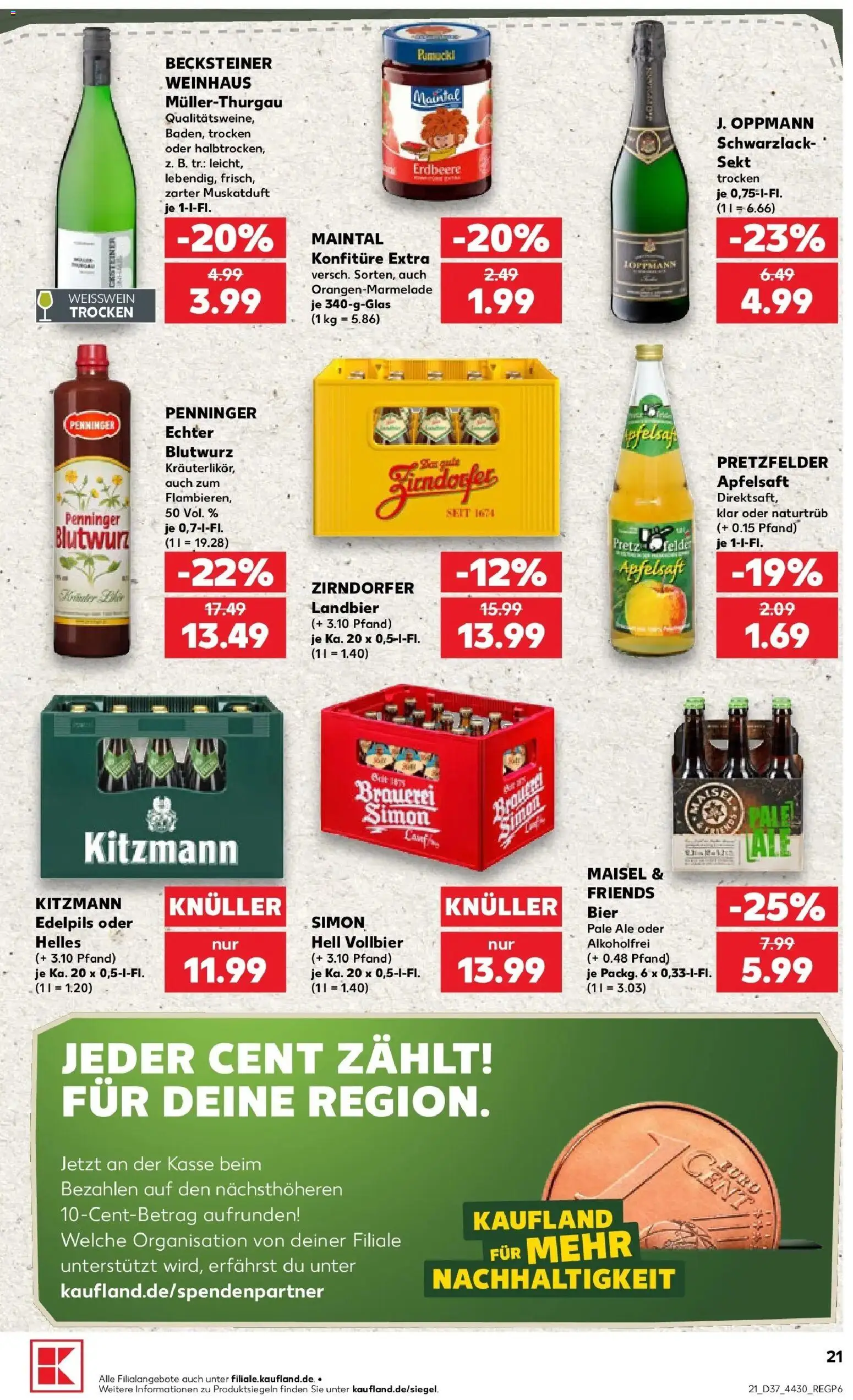 Prospekt Kaufland ab 10.09.2026 » Angebote Online zum Blättern | Seite: 21 | Produkte: Bier, Weißwein, Sekt, Apfelsaft