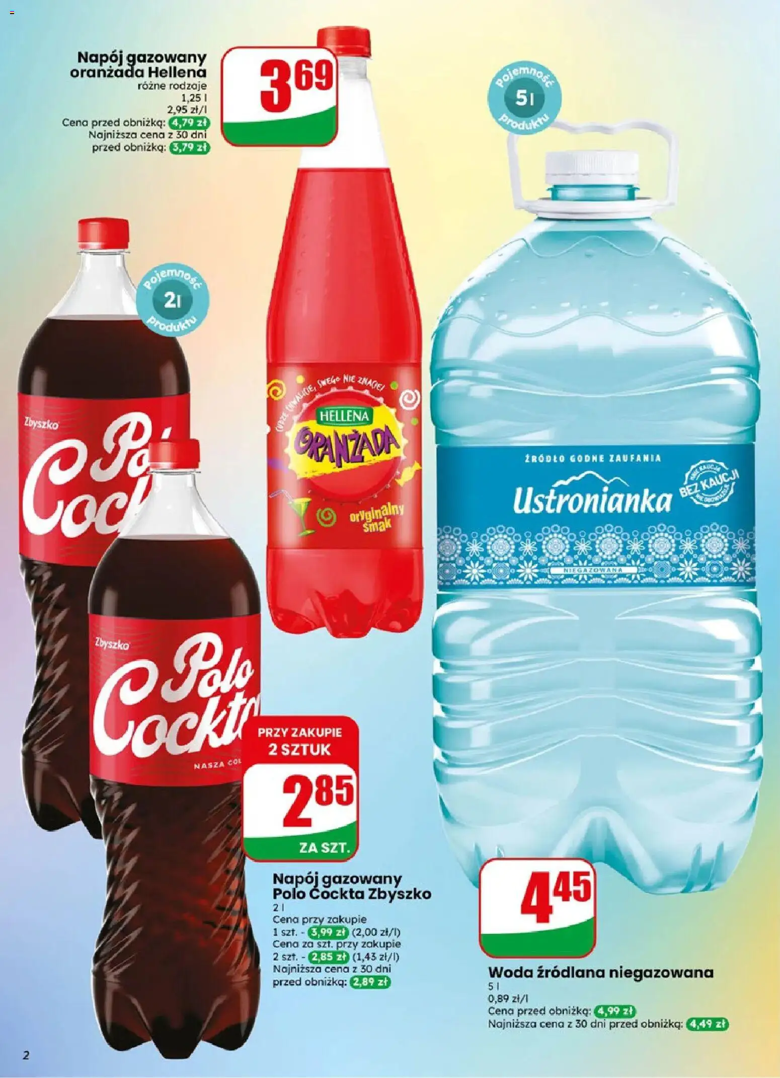 Dino gazetka od 06.05.2026 | Strona: 2 | Produkty: Woda źródlana, Oranżada hellena, Woda