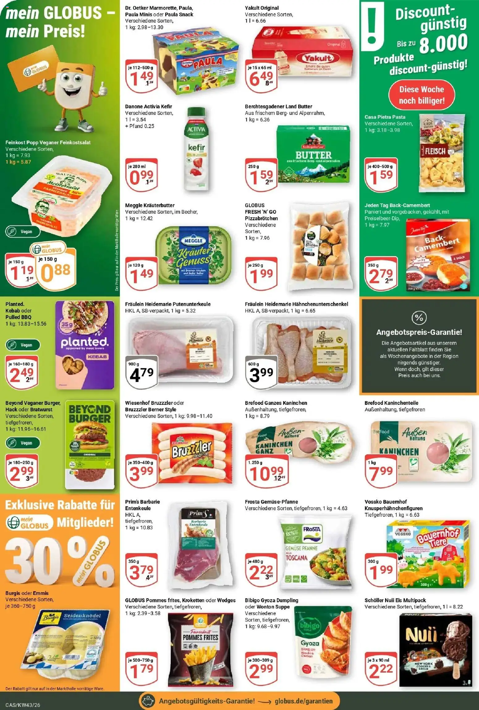 Globus Prospekt Castrop-Rauxel (ab 19.10.2026) » Angebote online | Seite: 9 | Produkte: Butter, Burger, Gemüse, Pasta