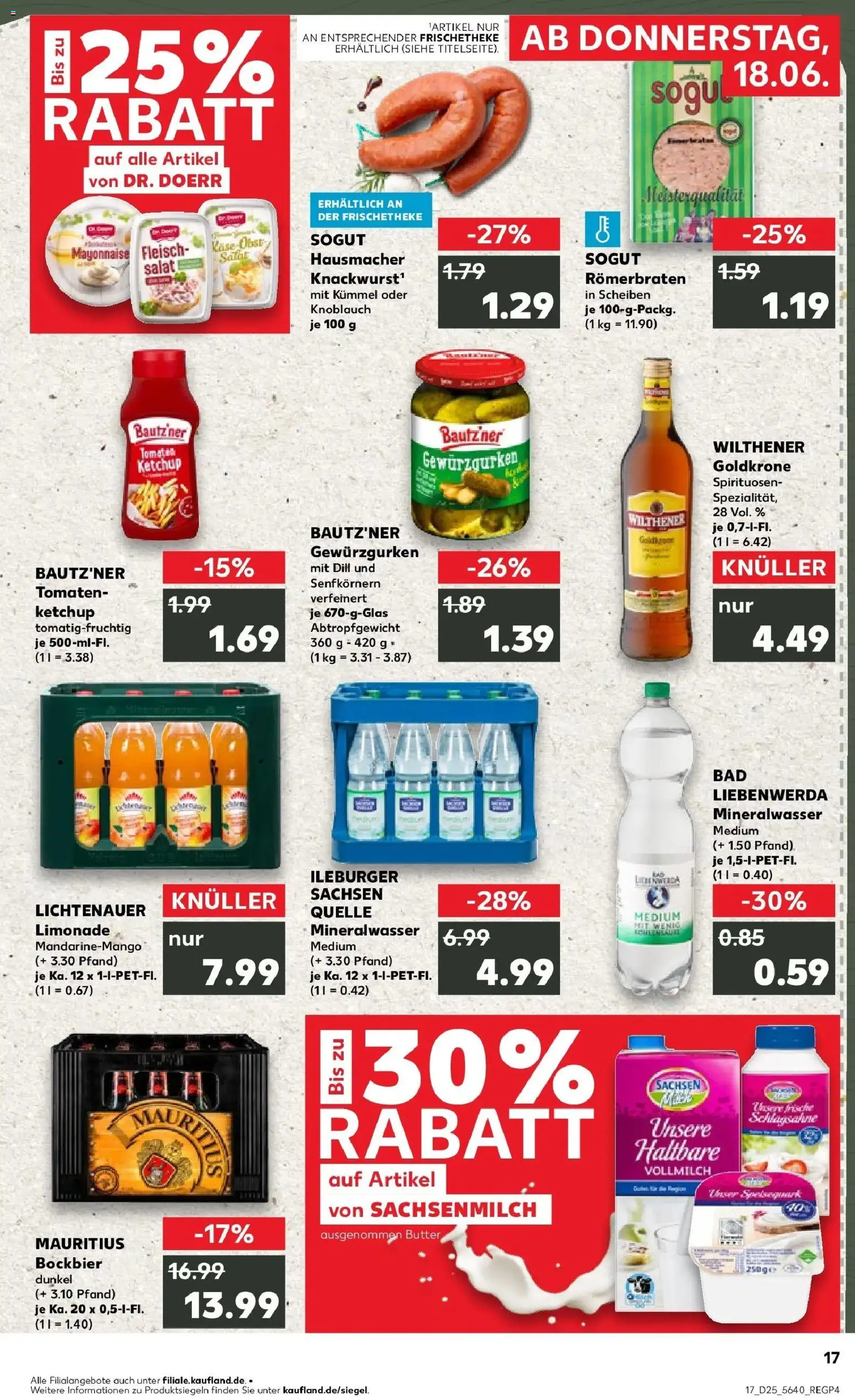 Kaufland Prospekt Delitzsch – gültig ab 14.06.2026 | Seite: 26 | Produkte: Butter, Limonade, Mayonnaise, Fleisch