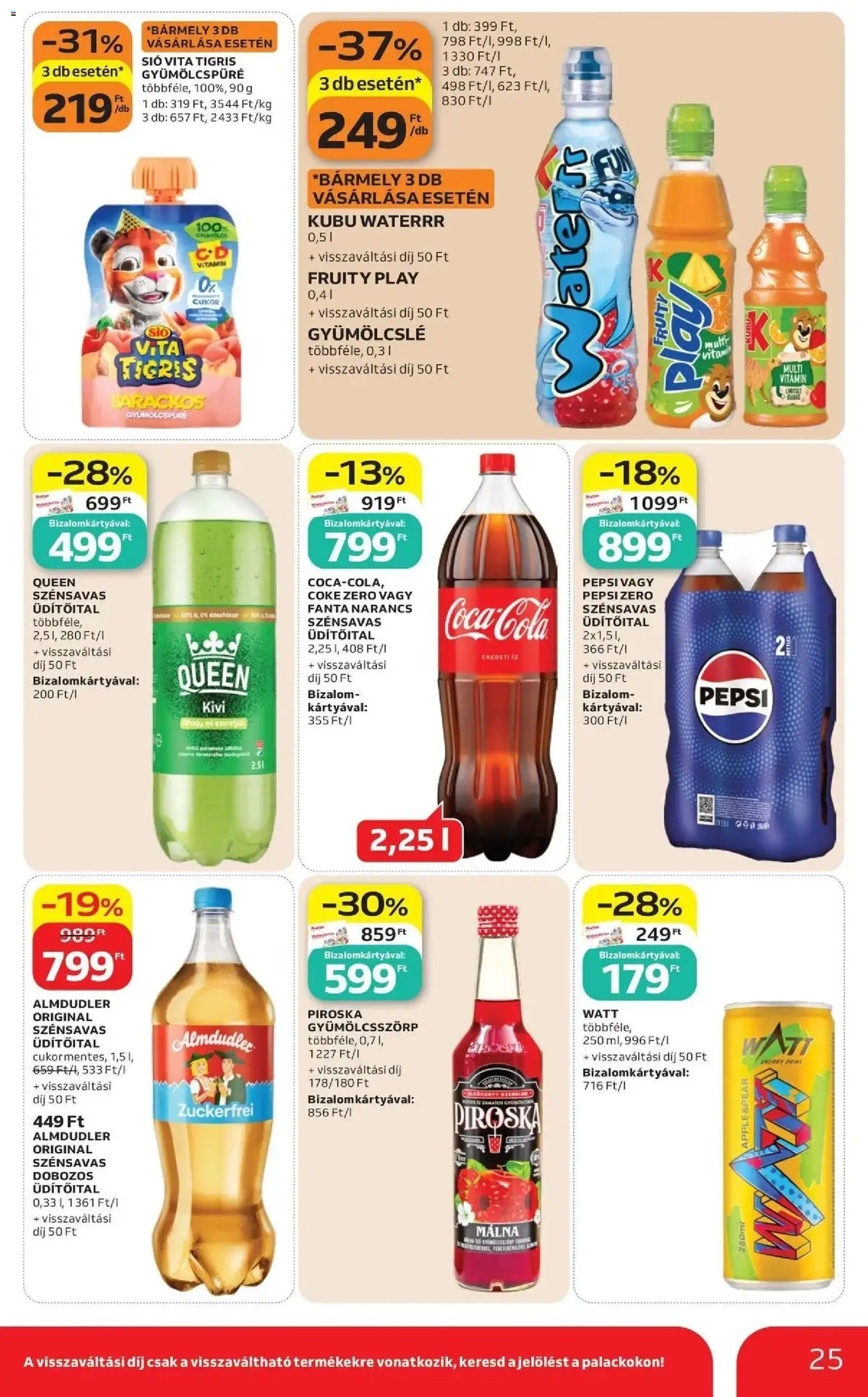 Auchan akciós ujság - amely érvényes a következő dátumtól: 2026.09.24. | Oldal: 25 | Termékek: Kivi, Málna, Gyümölcspüré, Narancs