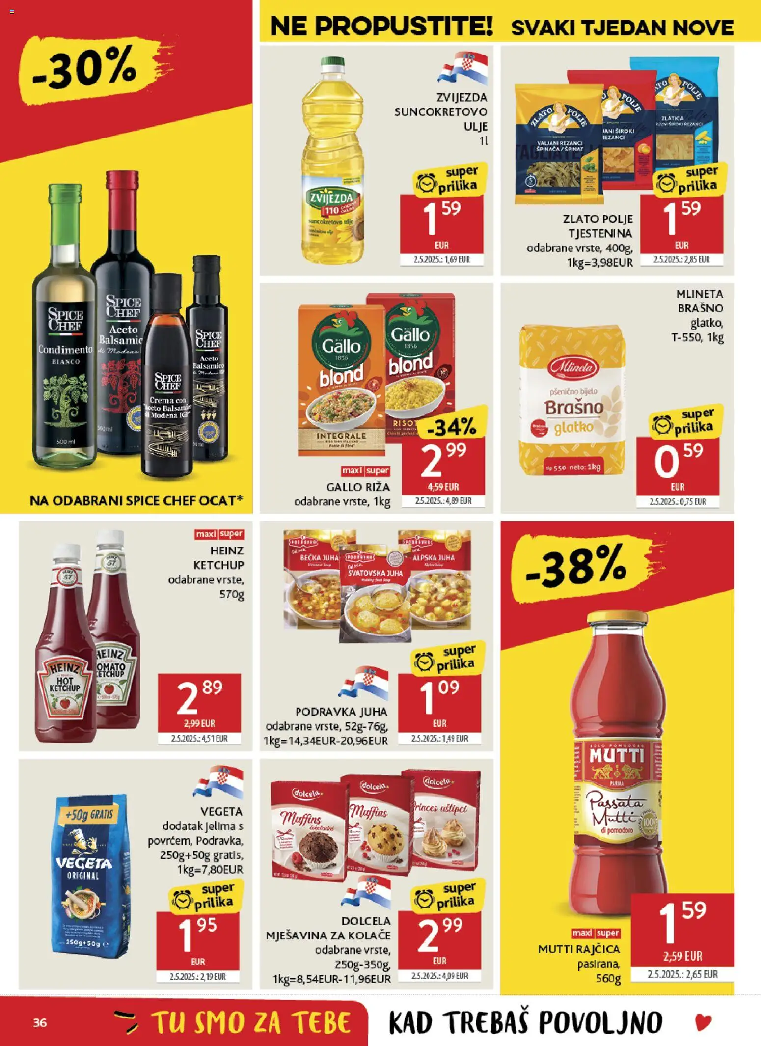 Konzum HR akciós ujság - amely érvényes a következő dátumtól: 2026.10.14. | Oldal: 36 | Termékek: Vegeta, Podravka, Ketchup