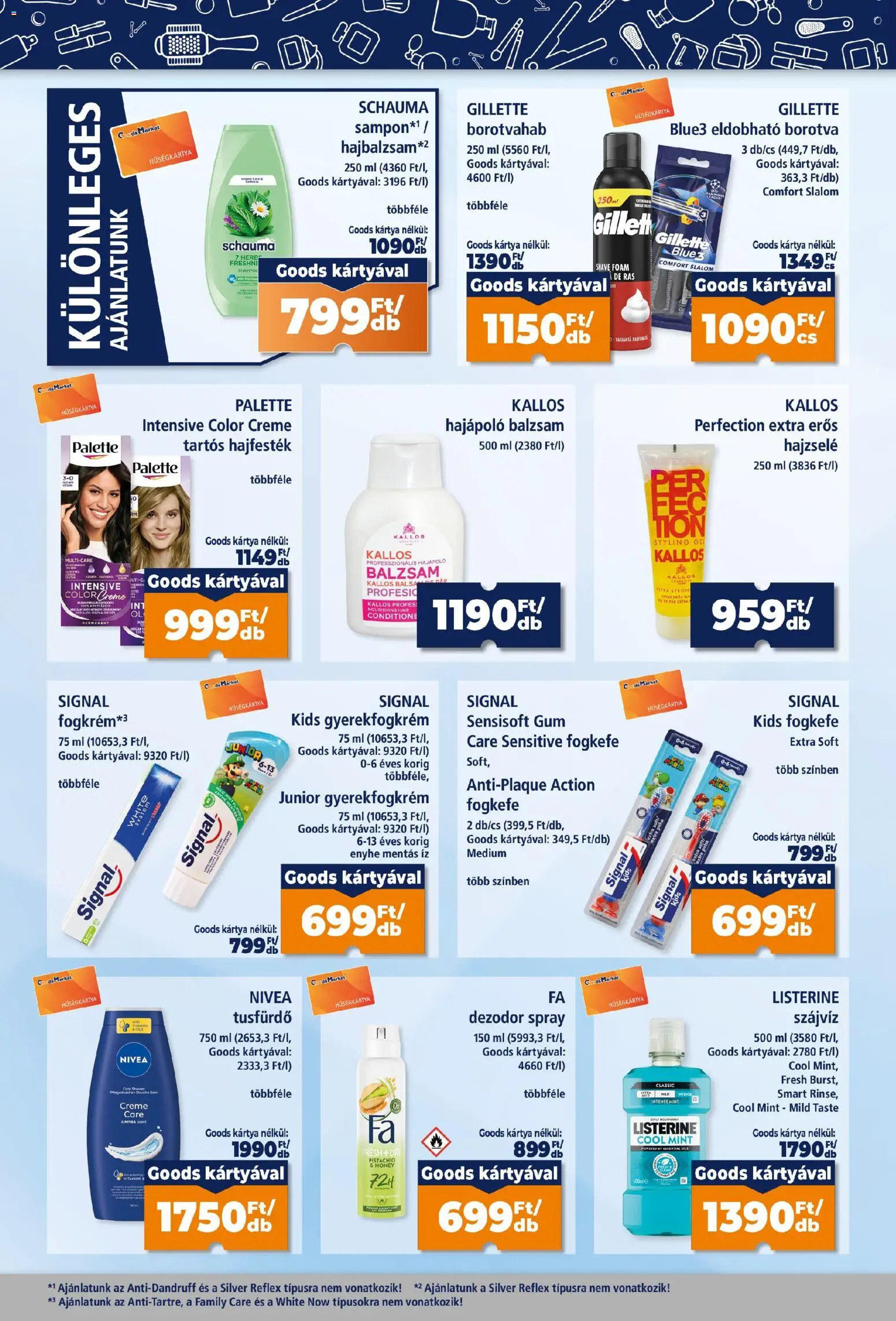 Goods Market akciós ujság - amely érvényes a következő dátumtól: 2026.09.17. | Oldal: 4 | Termékek: Listerine, Nivea, Fogkefe, Eldobható borotva