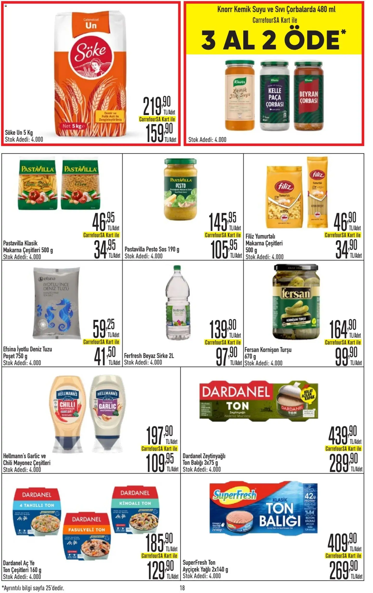 CarrefourSA Katalog - 06 Ağustos 2026 tarihinden itibaren geçerlidir | Sayfa: 18 | Ürünler: Kemik suyu, Makarna, Sos, Ton balığı