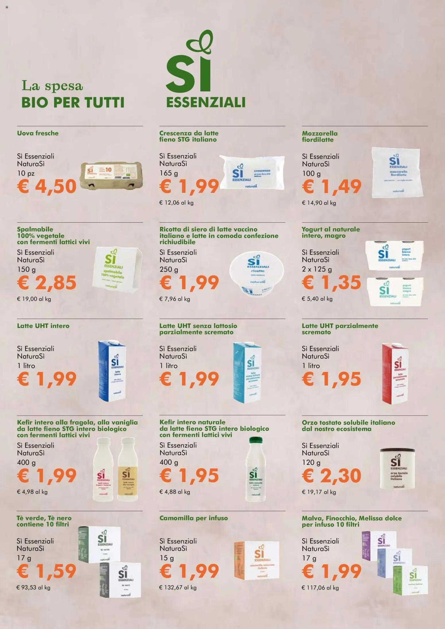 Volantino Natura Sì del 07/10/2026 | Pagina: 8 | Prodotti: Yogurt, Uova, Latte, Ricotta