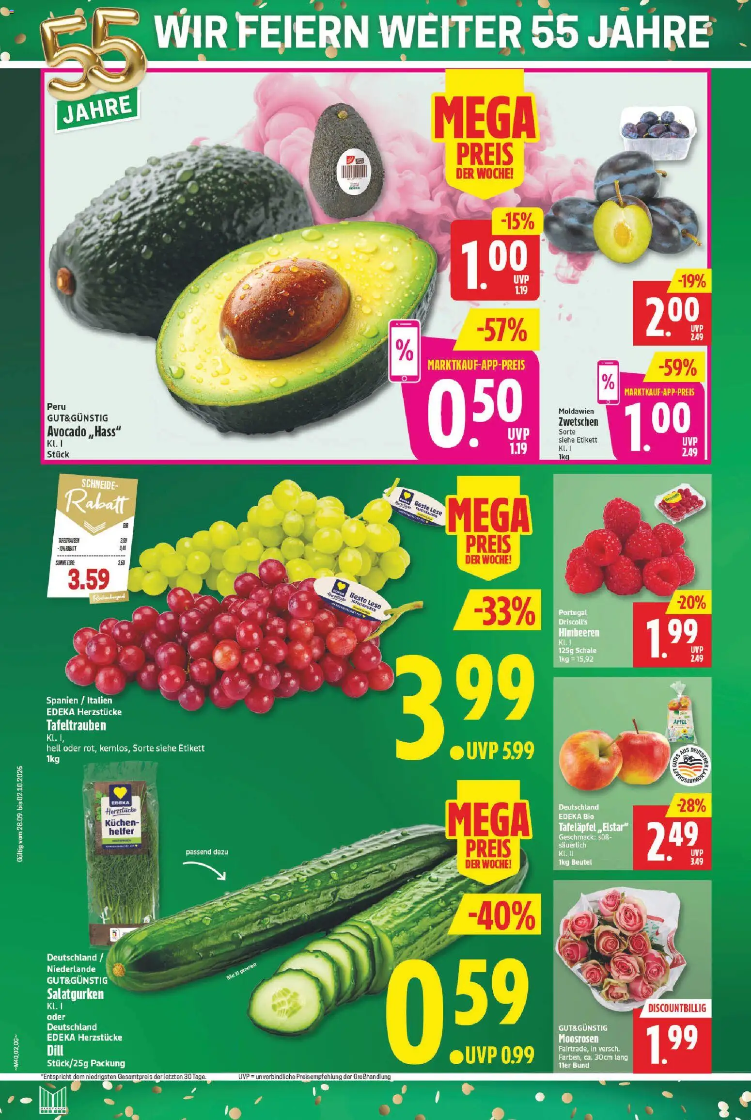 Marktkauf Prospekt – gültig ab 28.09.2026 | Seite: 2 | Produkte: Himbeeren, Avocado, Dill, Kuchen