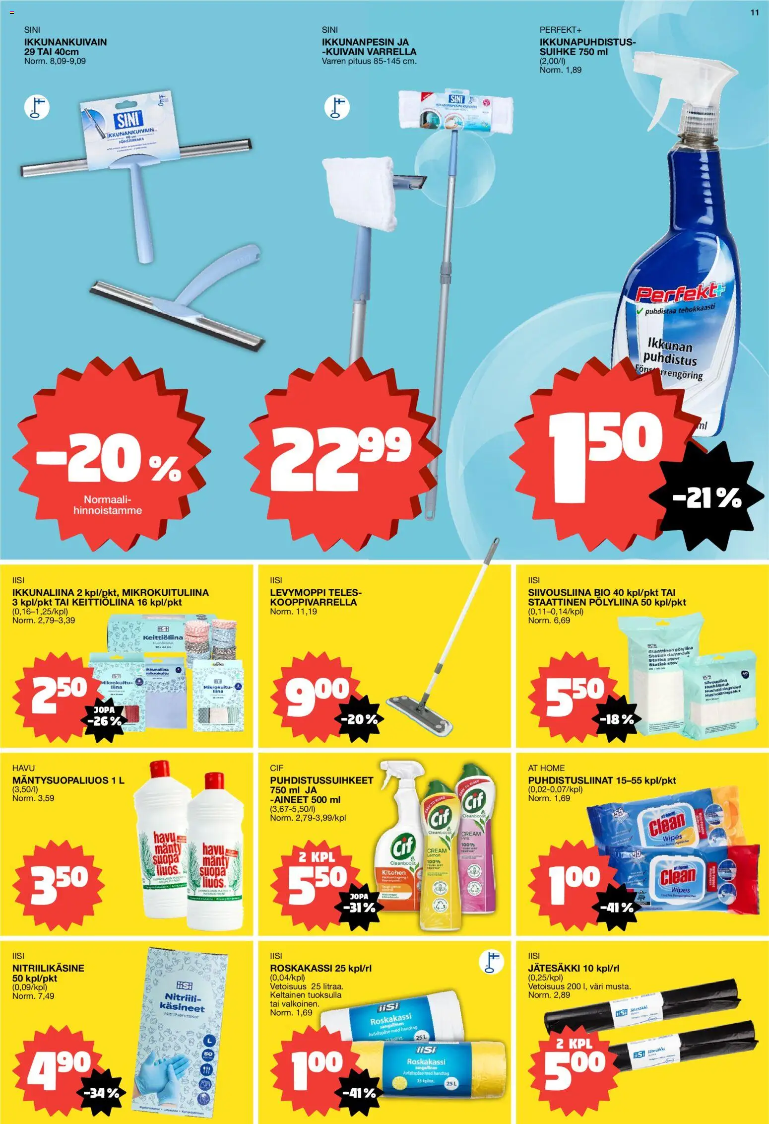 Tokmanni tarjoukset – voimassa 11.05.2026 alkaen | Sivu: 11 | Tuotteet: Mikrokuituliina, Puhdistusliinat, Käsineet
