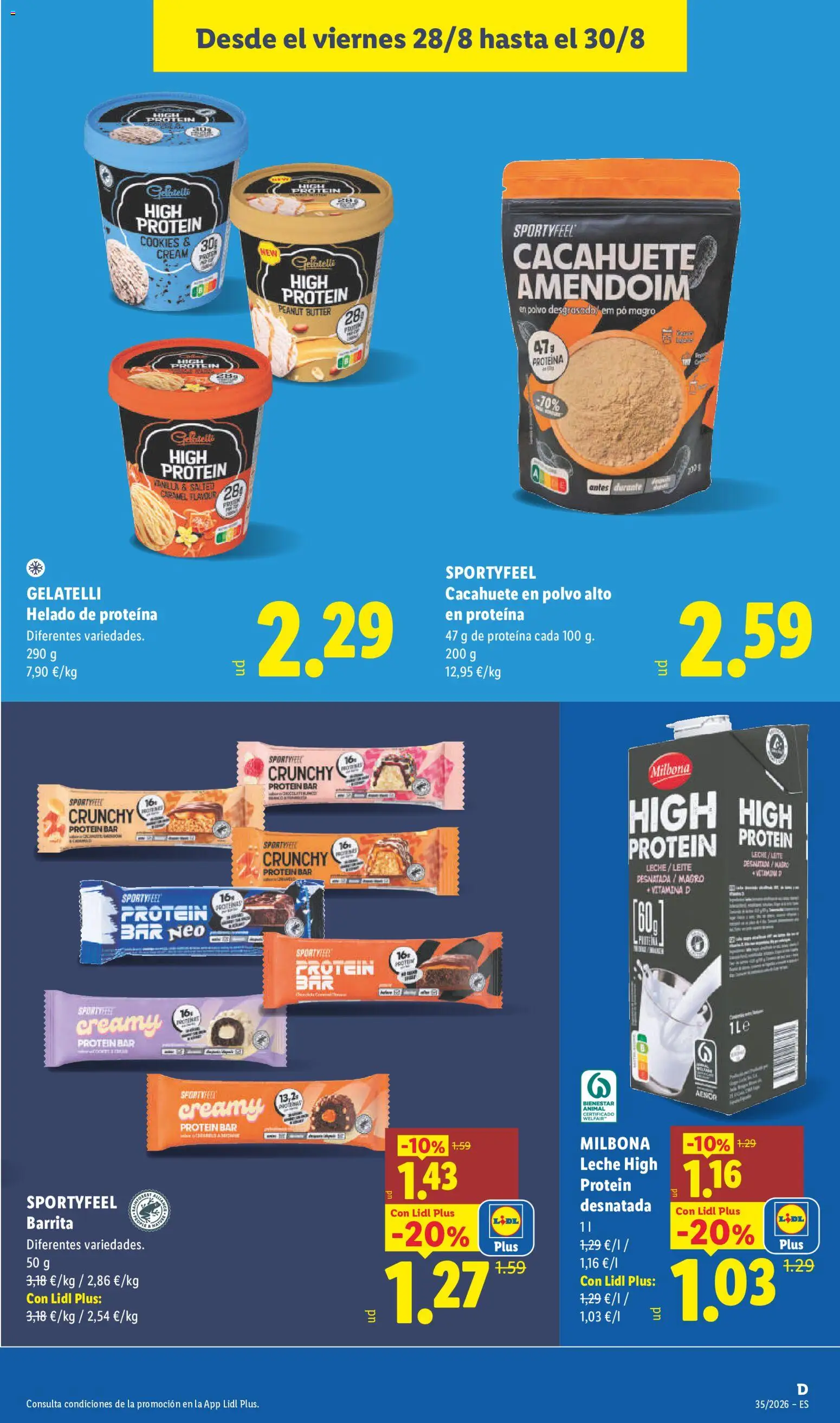 Lidl folleto de bazar │ válido desde el 24/08/2026 | Página: 23 | Productos: Polvo, Proteína, Leche, Helado