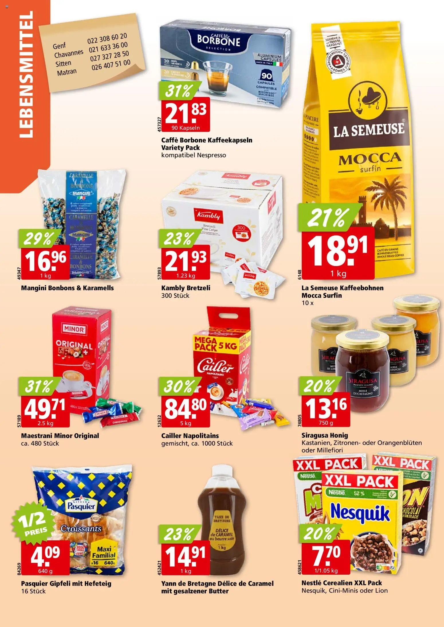 Aligro aktionen Chavannes, Matran, Genf, Sitten – gültig ab 20.04.2026 | Seite: 26 | Produkte: Kammerjunker, Gipfeli, Butter, Miele