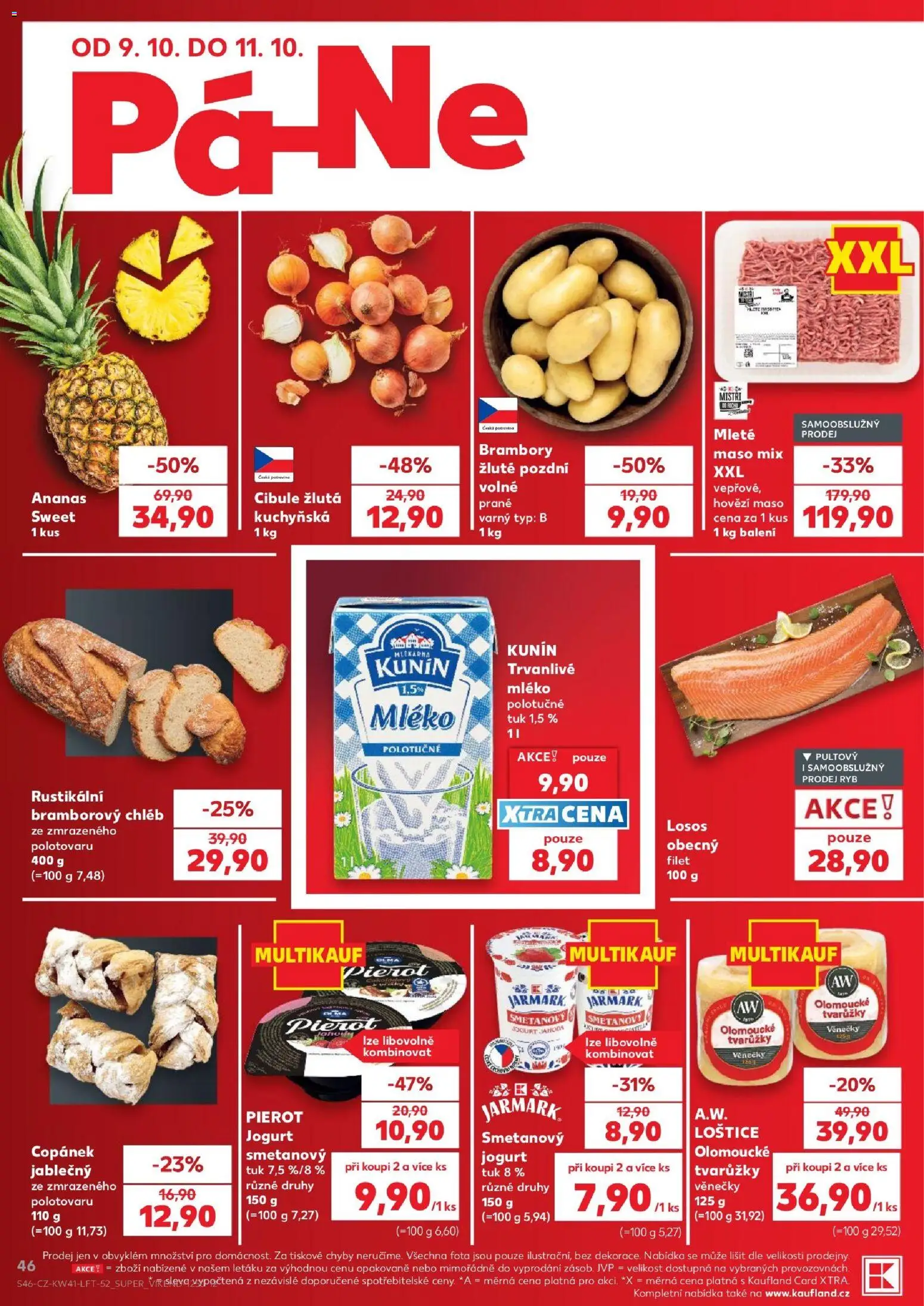 Kaufland leták - Praha 4 od 07.10.2026 | Strana: 46 | Produkty: Mléko, Trvanlivé mléko, Olomoucké tvarůžky, Brambory