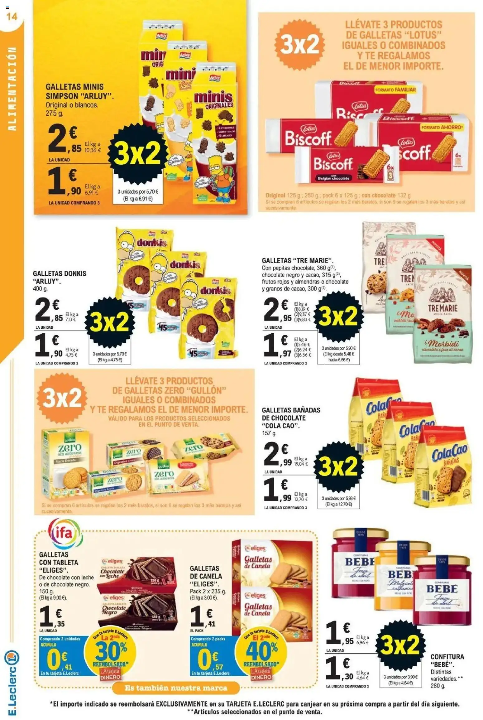 E.Leclerc Megames 3X2 21/10/2026 - 01/11/2026 | Página: 14 | Productos: Leche, Tableta, Galletas, Almendras