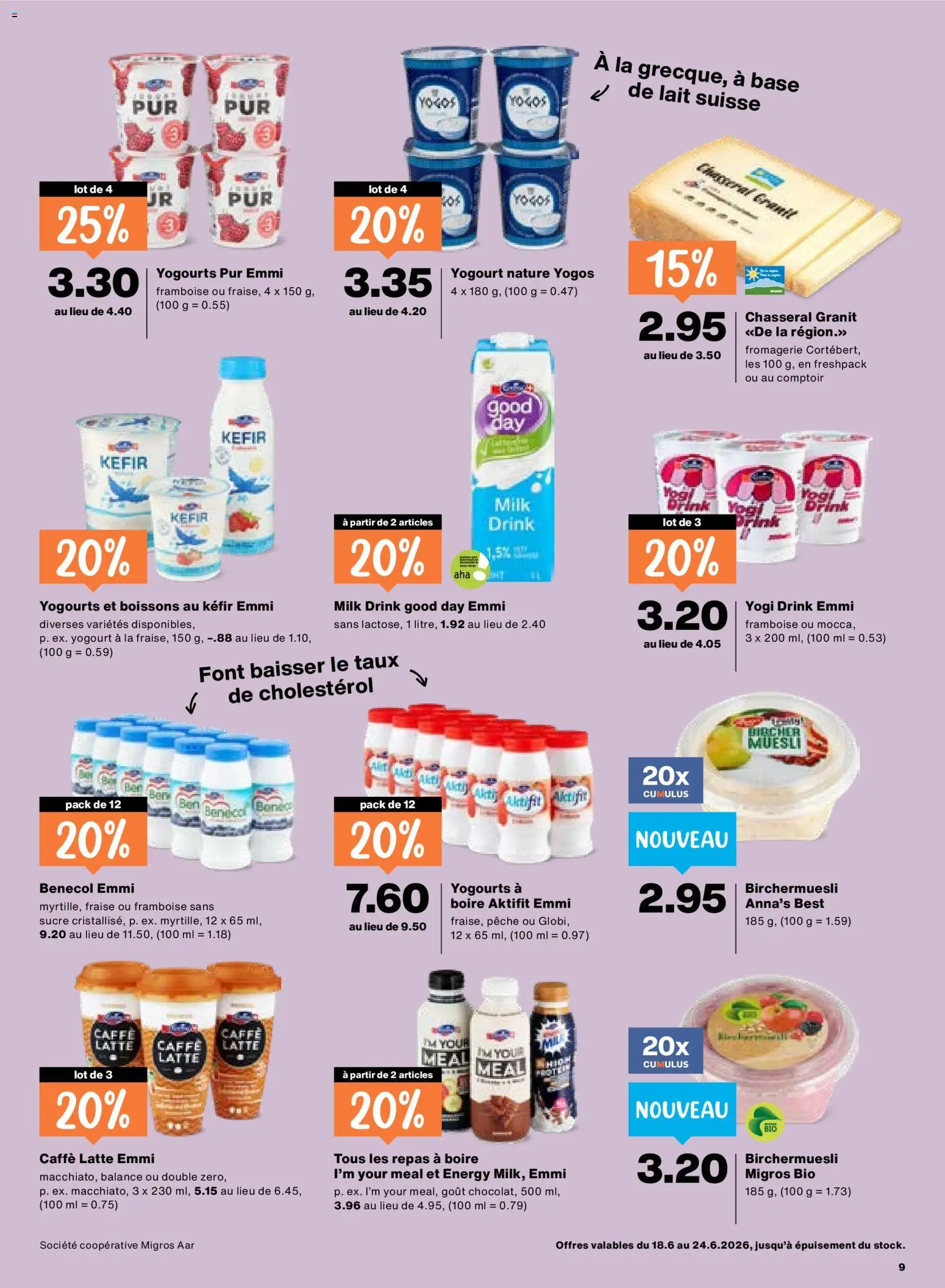 Migros aktionen FR – gültig ab 18.06.2026 | Seite: 9 | Produkte: Kefir