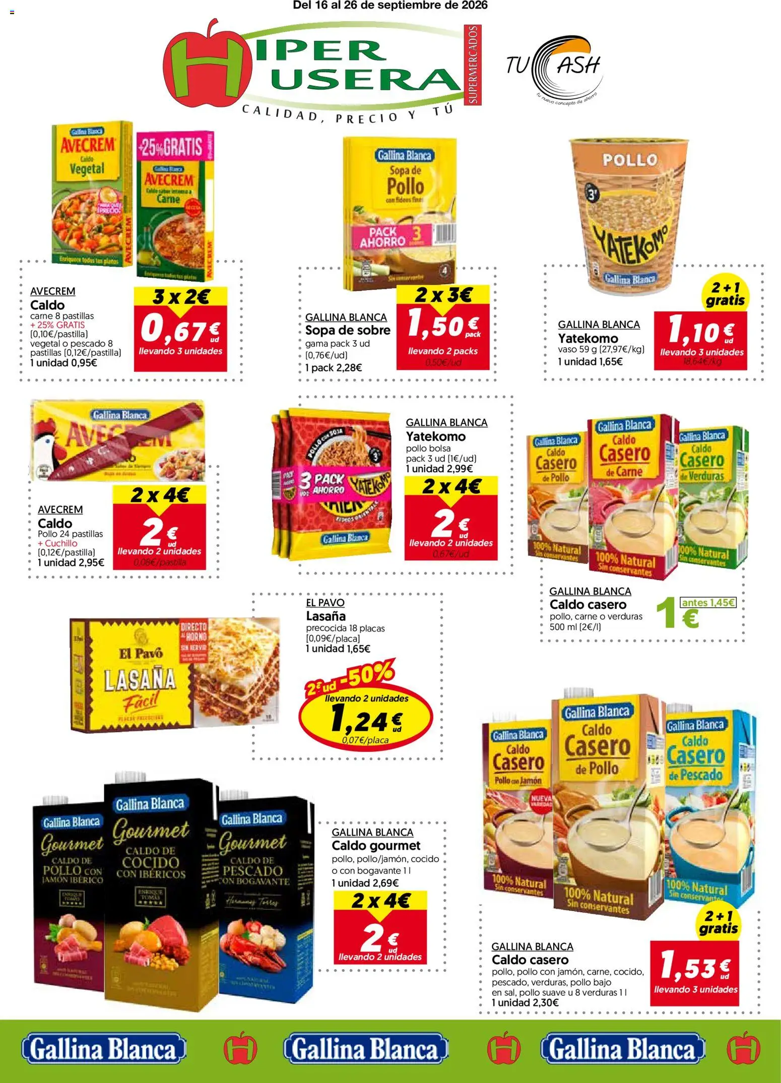 Hiper Usera folleto │ válido desde el 16/09/2026 | Página: 1 | Productos: Pescado, Bolsa, Horno, Lasaña