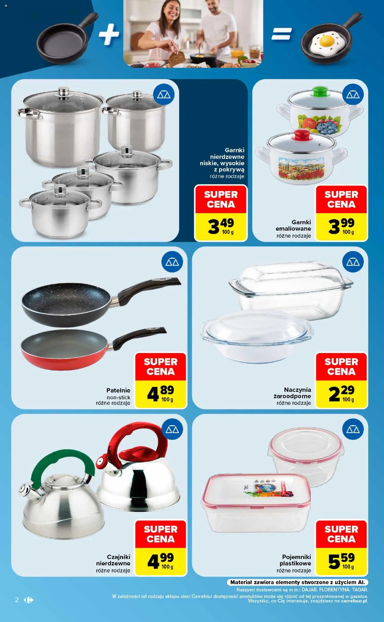 Carrefour gazetka - Same okazje od 24.08.2026 | Strona: 2 | Produkty: Naczynia, Patelnie, Garnki