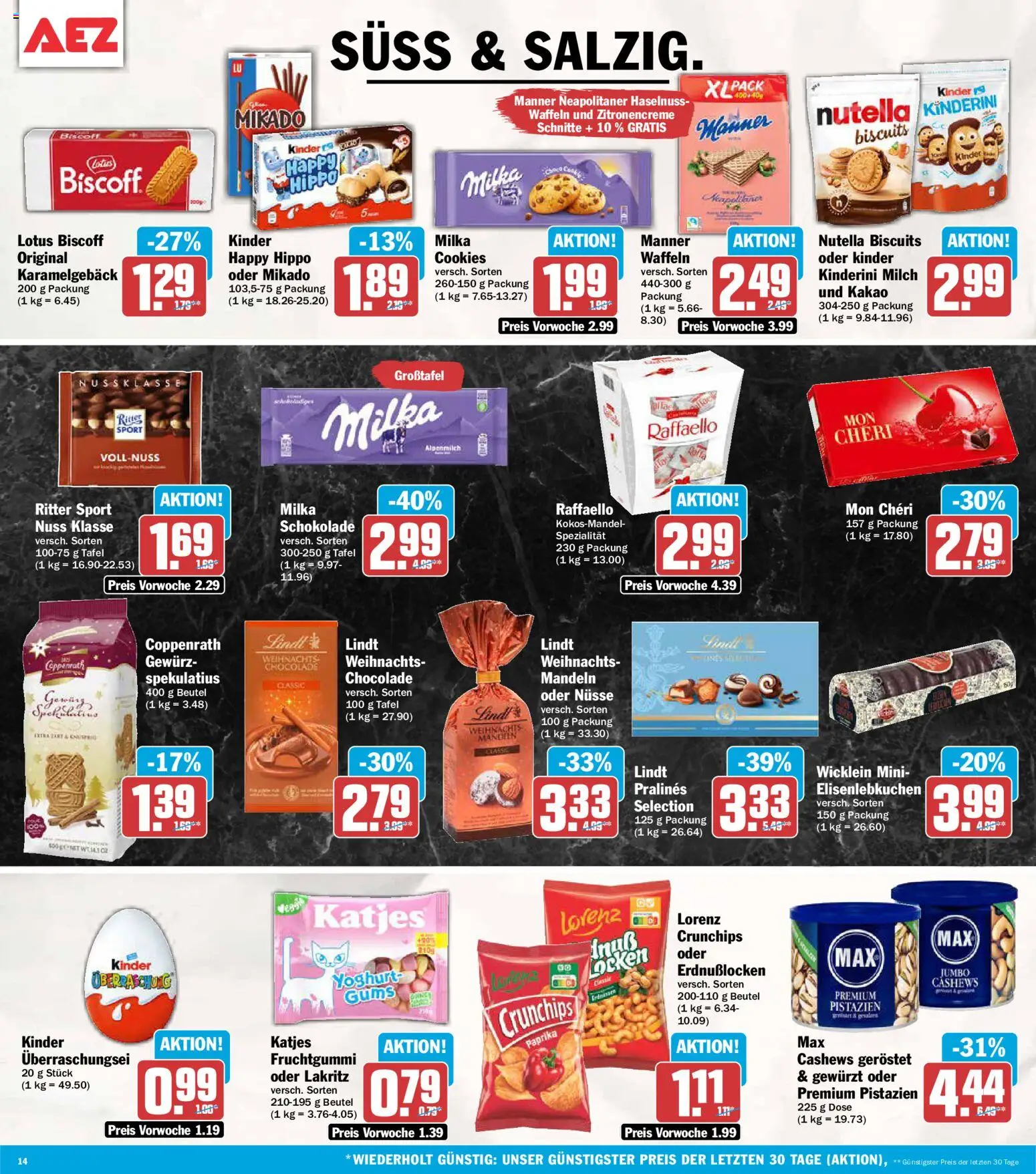 AEZ Prospekt – gültig ab 05.10.2026 | Seite: 14 | Produkte: Raffaello, Schokolade, Nutella, Nüsse