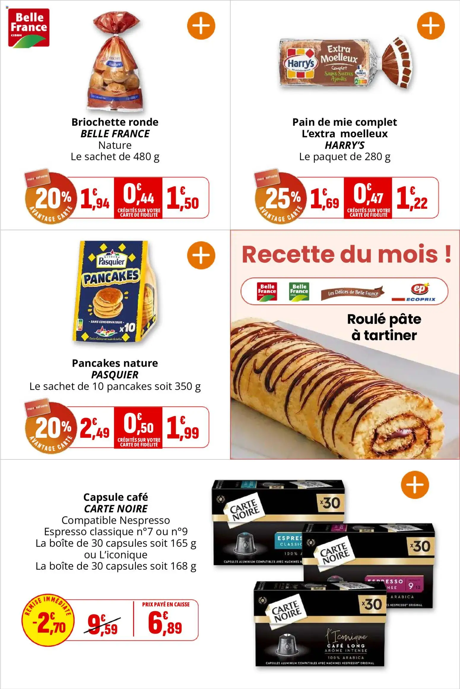 {H1} | Page: 12 | Produits: Pain de mie, Pain, Café