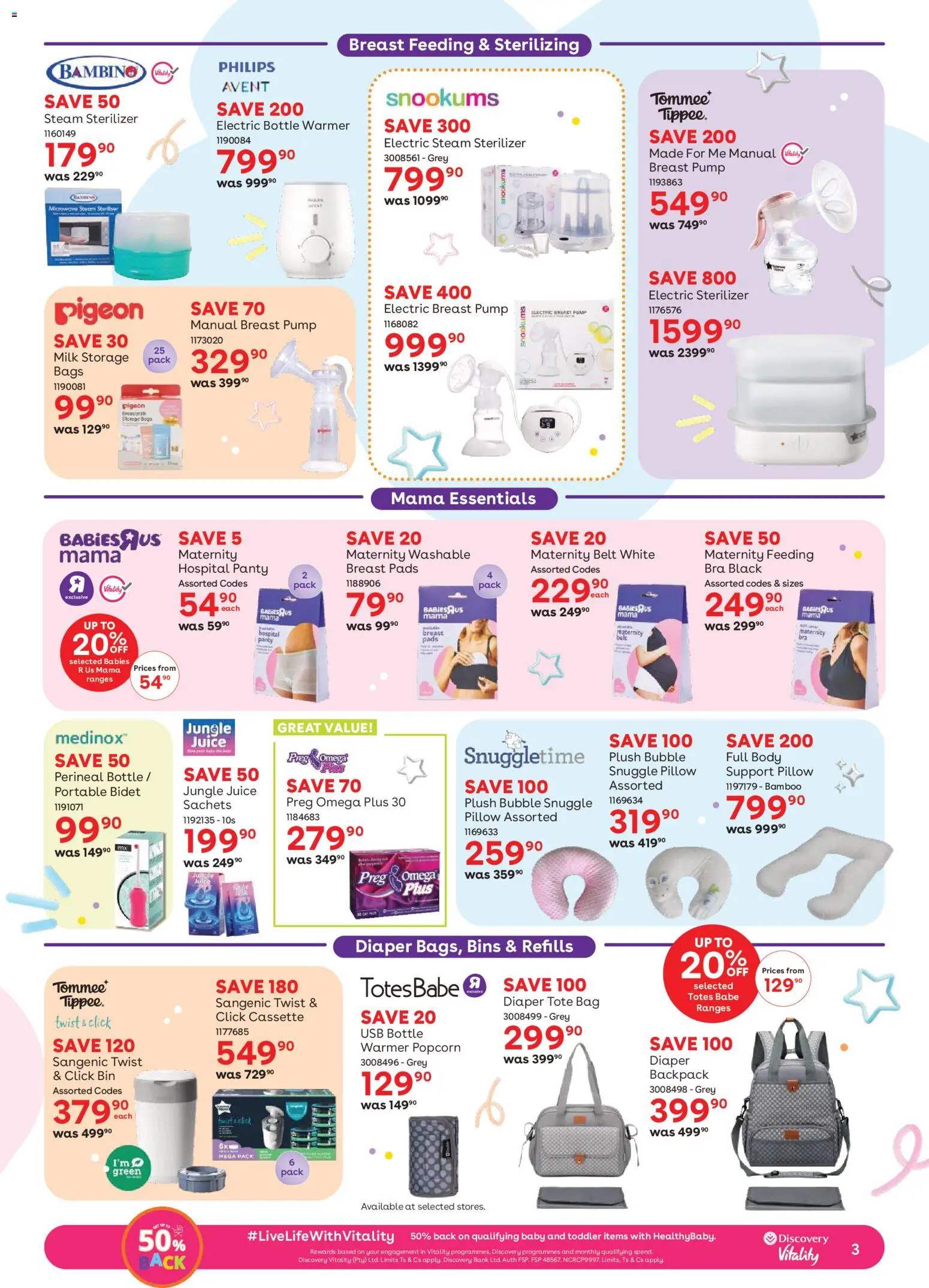 New Babies R Us catalogue – valid from 23.04.2026 | Page: 3 | Products: Backpack, Belt, USB, Milk