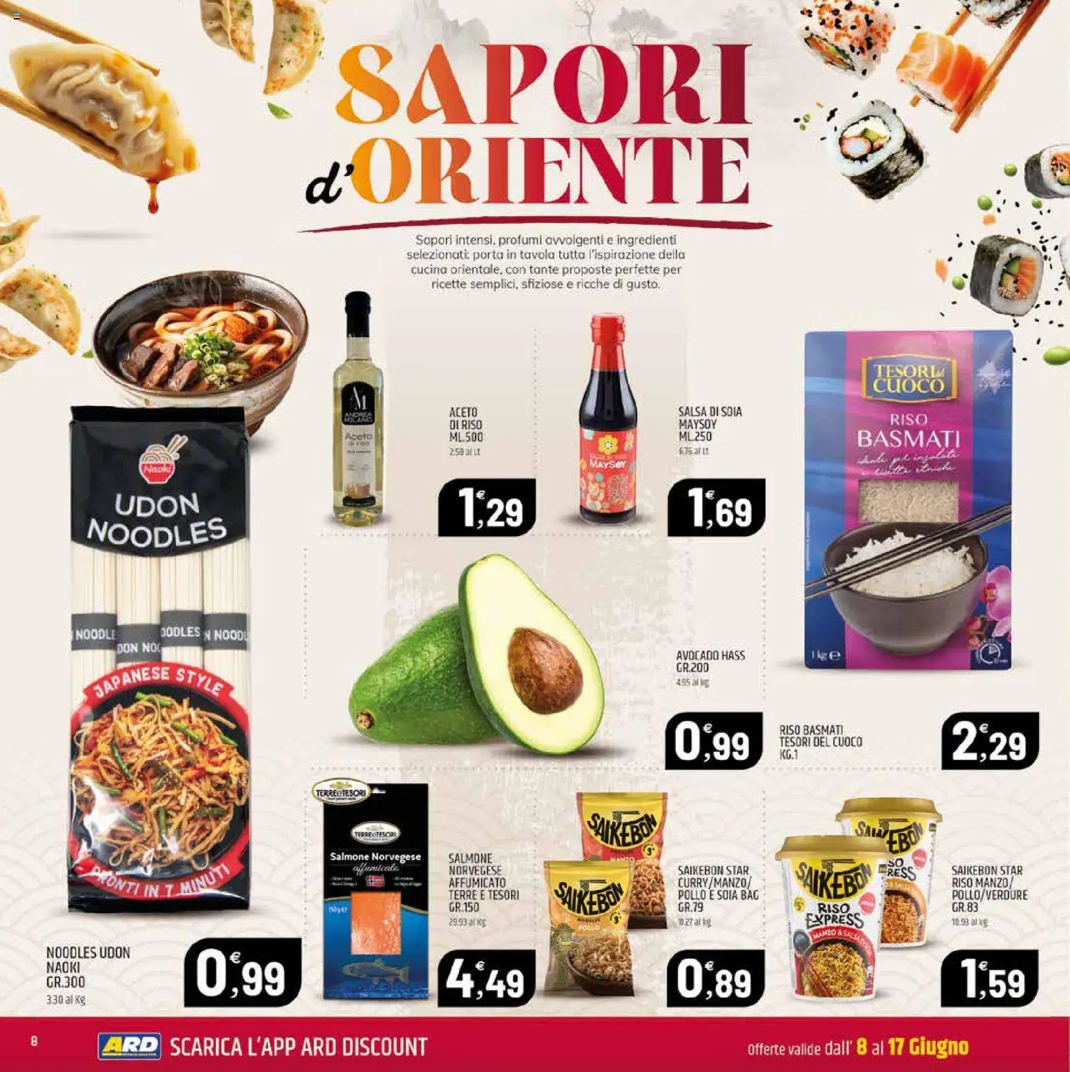 Volantino ARD Discount del 06.06.2026 | Pagina: 8 | Prodotti: Riso, Manzo, Avocado, Aceto