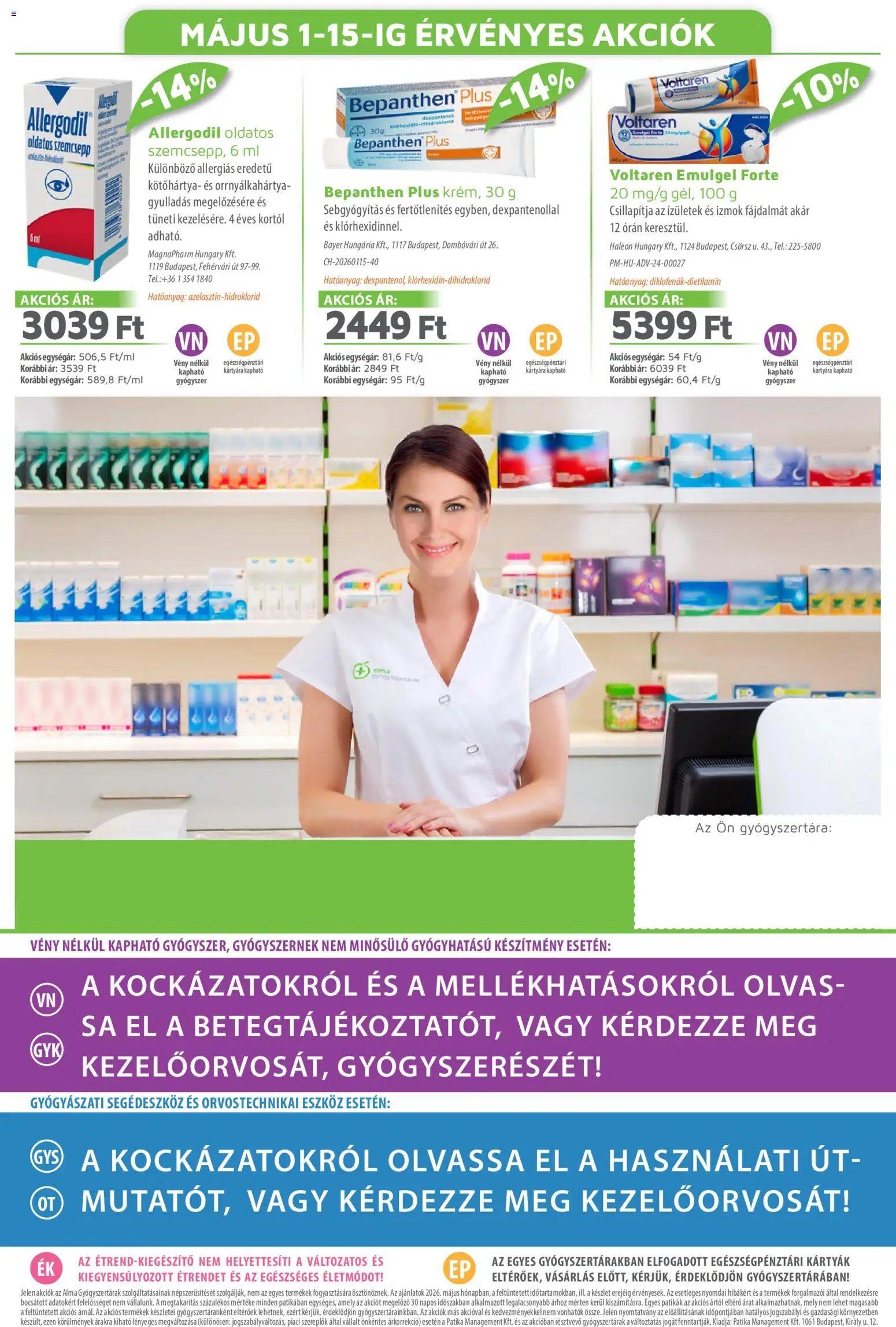 Alma Gyógyszertárak akciós ujság - amely érvényes a következő dátumtól: 01.05.2026 | Oldal: 20 | Termékek: Alma