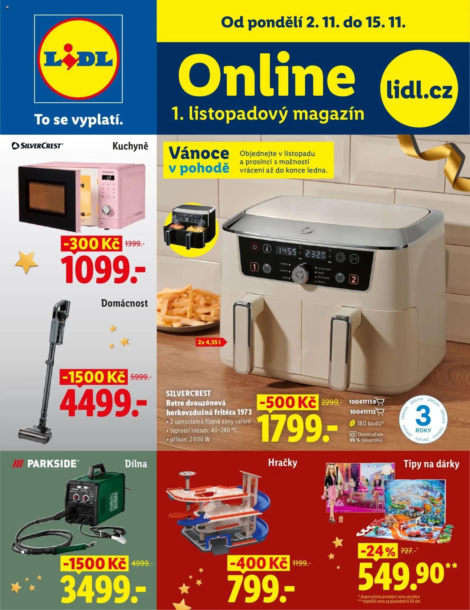 Lidl magazín od 02.11.2026 | Strana: 1 | Produkty: Mikrovlnná trouba, Hračky, Vysavač, Kuchyně