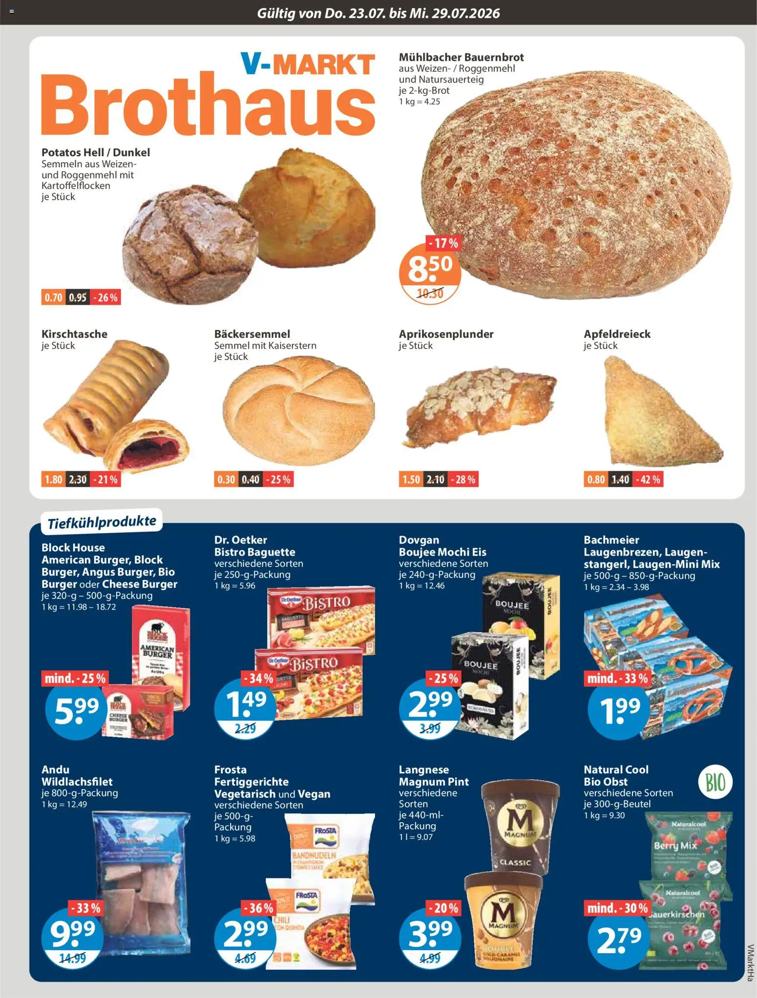 V-Markt Angebote – gültig ab 23.07.2026 | Seite: 5 | Produkte: Langnese, Burger, Chili, Eis