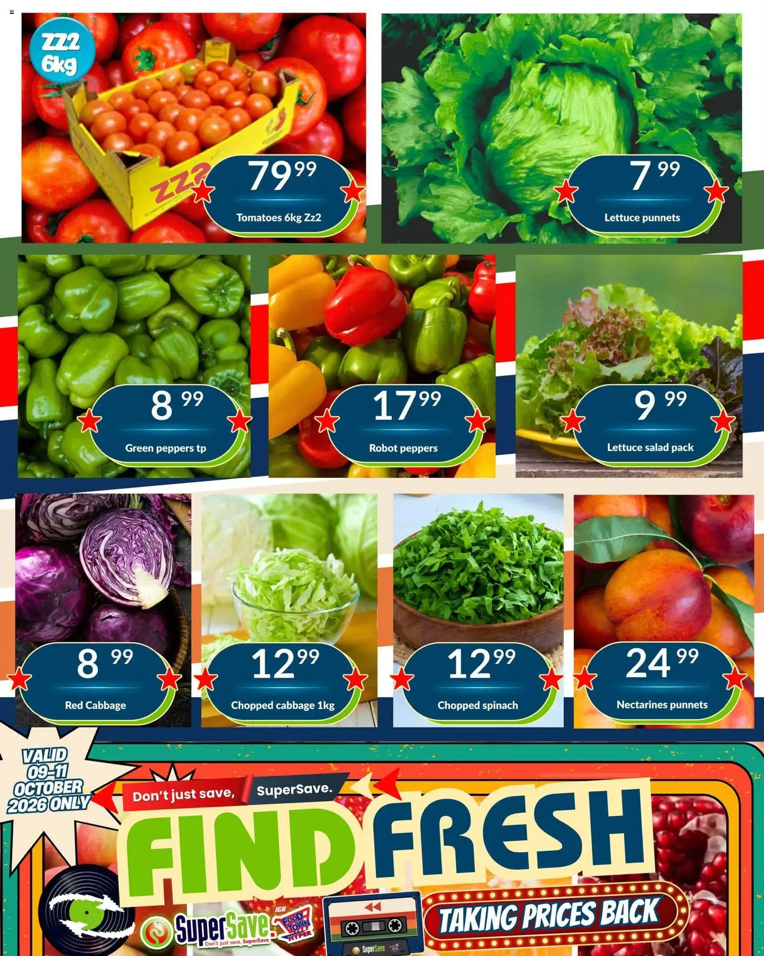 New Super Save catalogue – valid from 09/10/2026 | Page: 2 | Products: Tomatoes, Salad, Lettuce, Nectarines