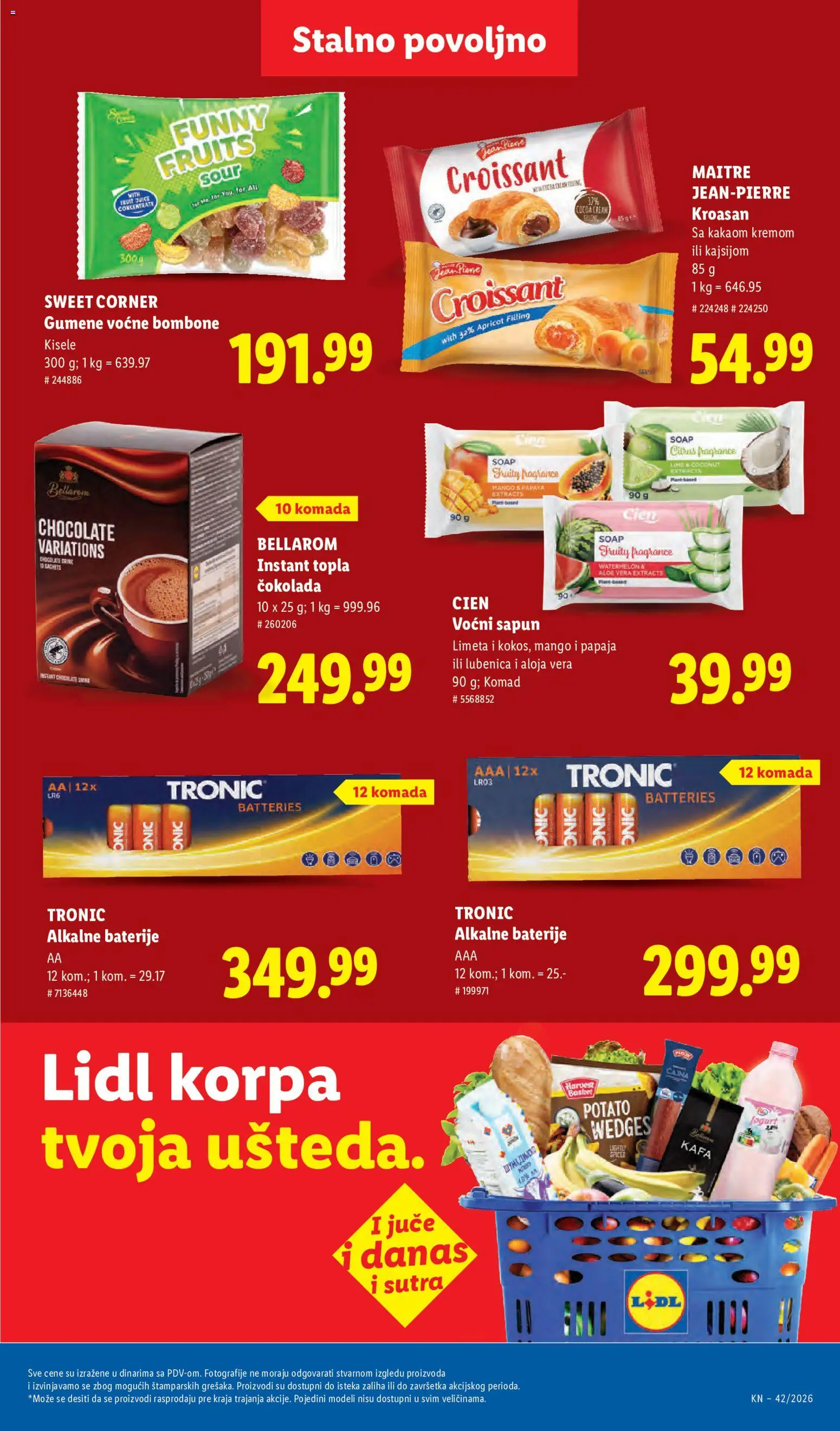 Lidl katalog - važi od 15.10.2026 | Strana: 43 | Proizvode: Aloe vera, Mango, Lubenica, Baterije