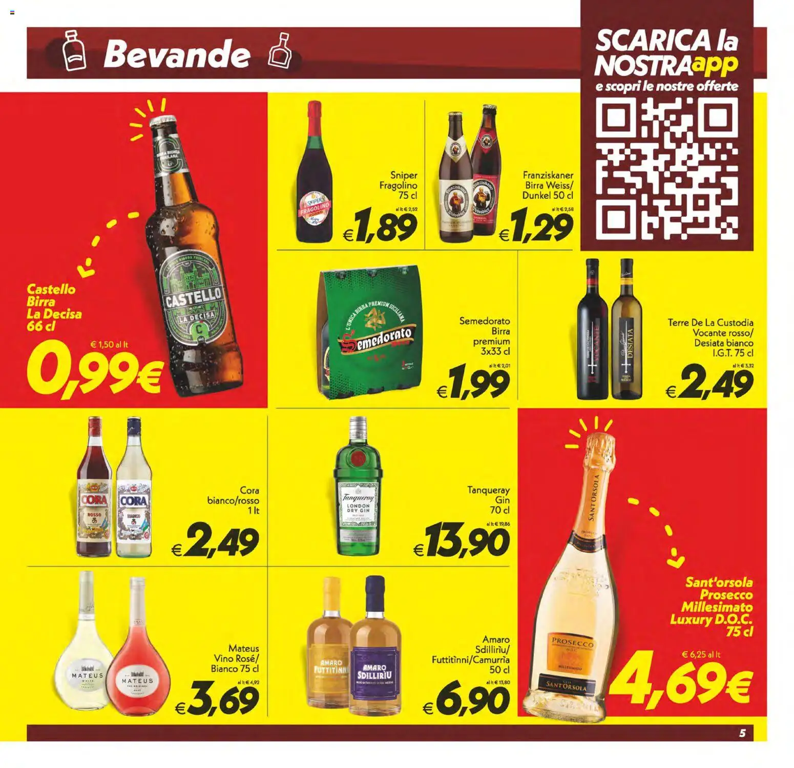 Volantino SuperConveniente del 19.05.2026 | Pagina: 5 | Prodotti: Birra, Gin, Prosecco, Amaro