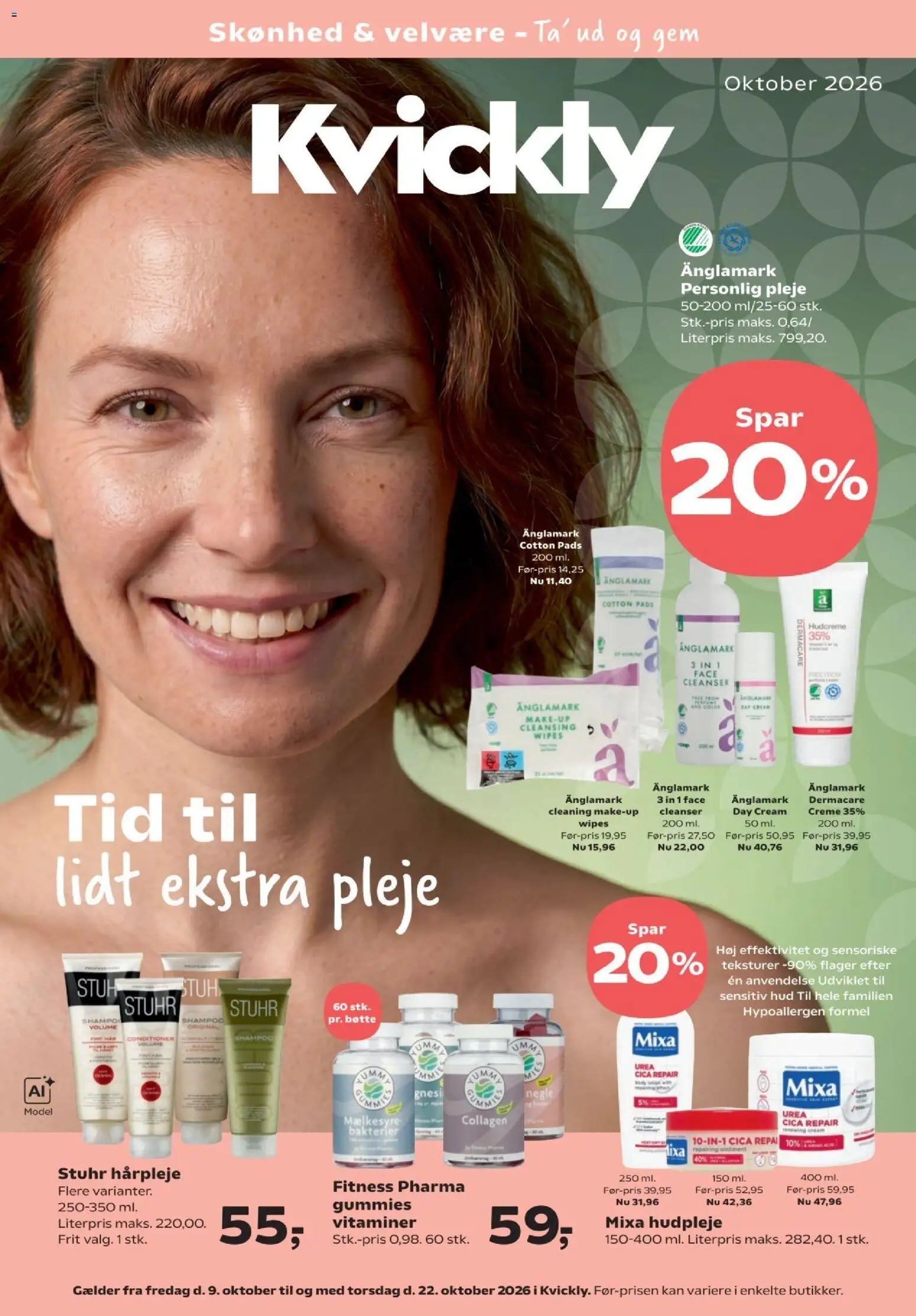 Kvickly tilbudsavis – gyldig fra 09/10/2026 | Side: 1 | Produkter: Makeup, Creme, Flager, Collagen
